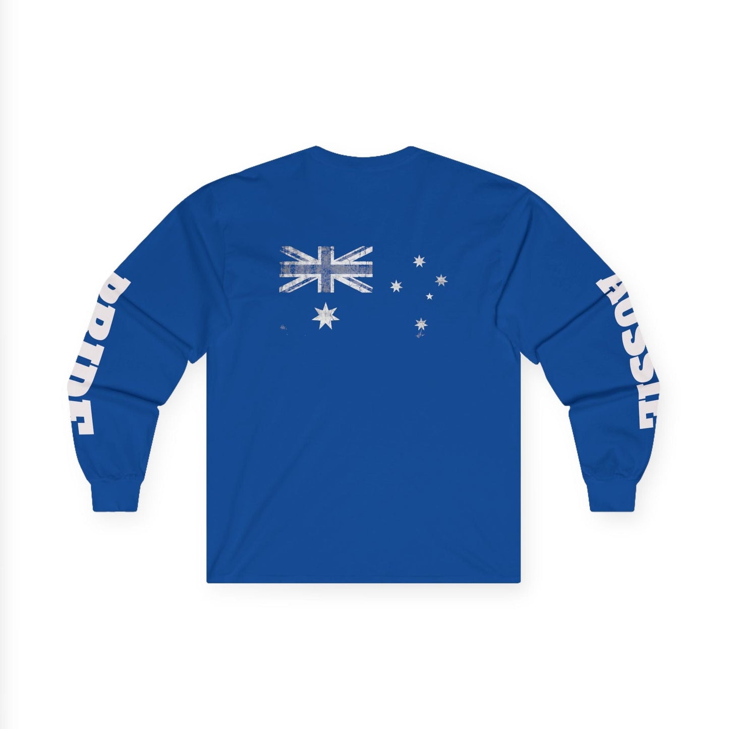 Aussie Pride Distressed Flag Long Sleeve Tee - Unisex Heavyweight Streetwear