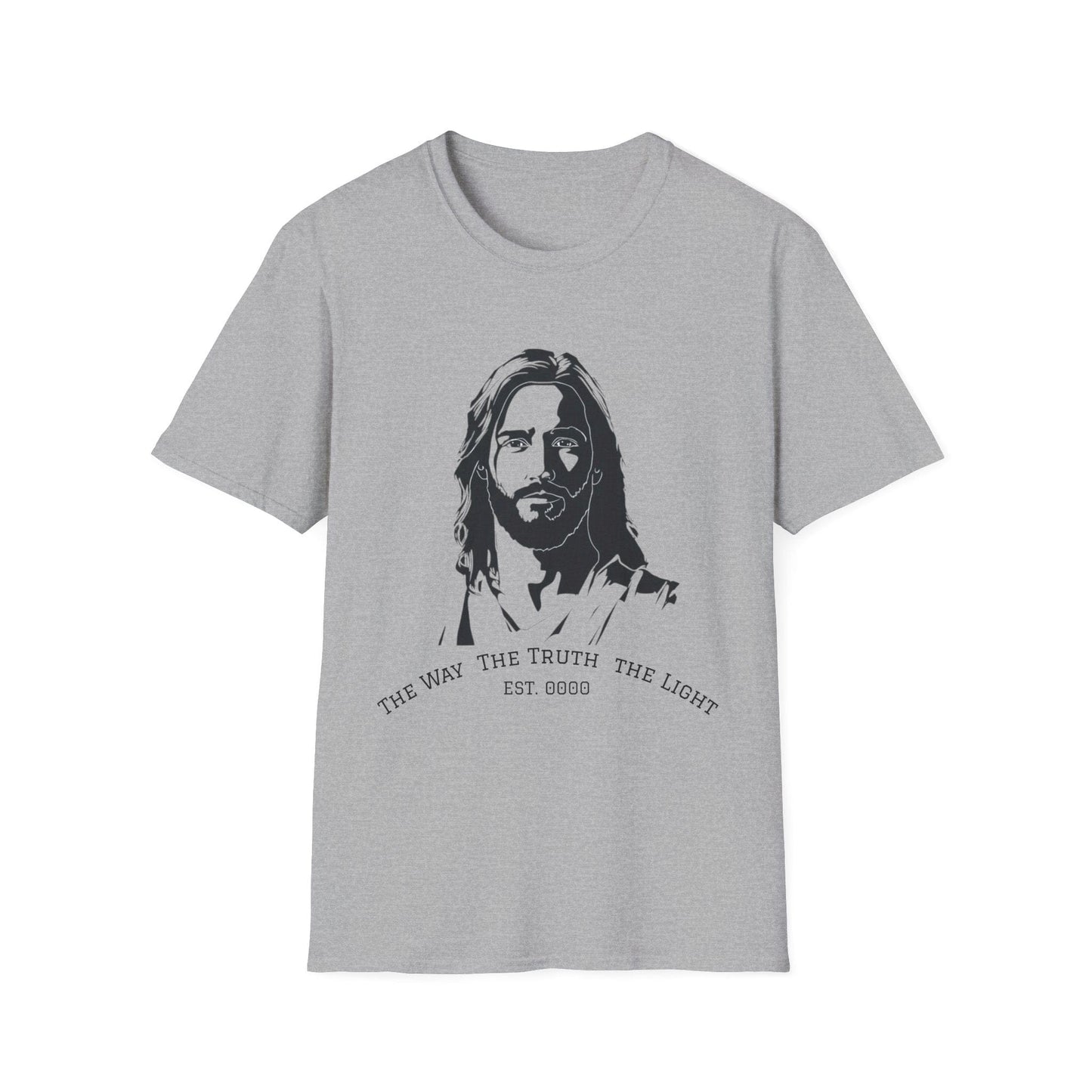 The Light: Minimalist Jesus Portrait Graphic T-Shirt - Faith & Modern Style - That Should Be on a T-Shirt
