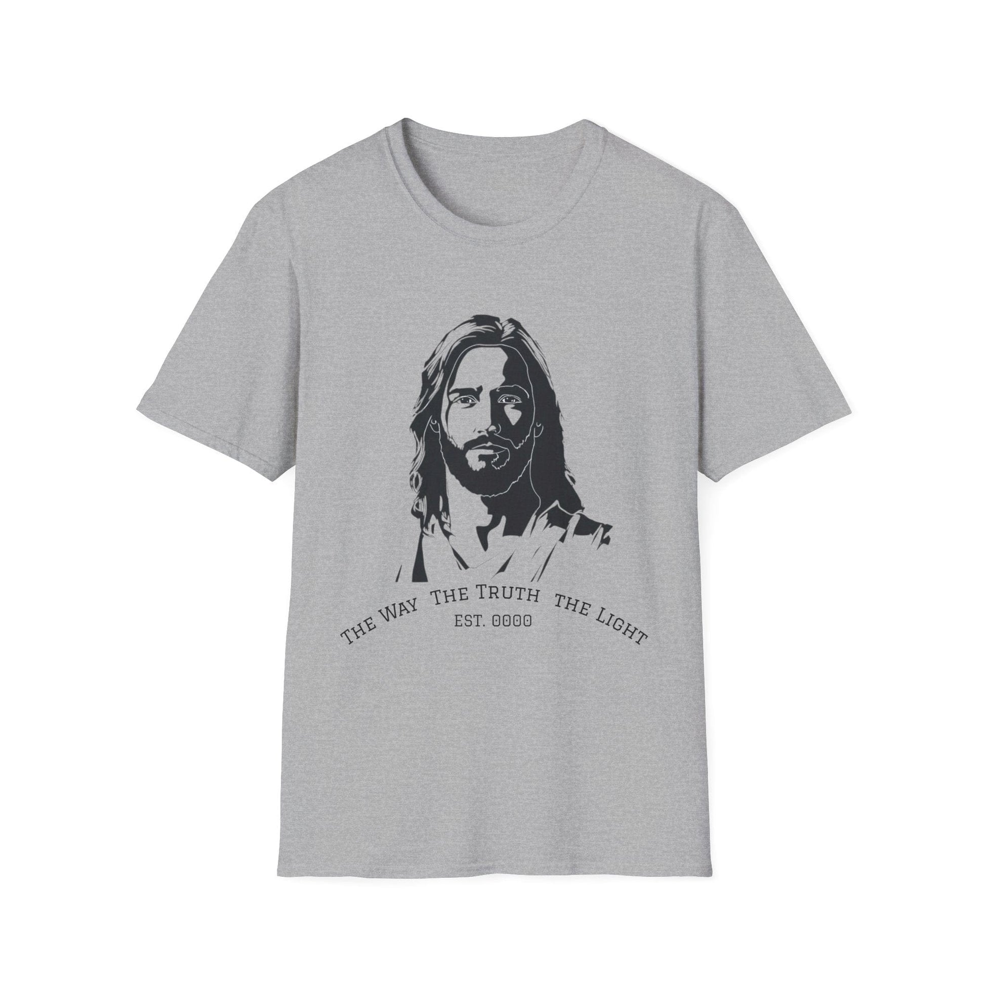 The Light: Minimalist Jesus Portrait Graphic T-Shirt - Faith & Modern Style - That Should Be on a T-Shirt