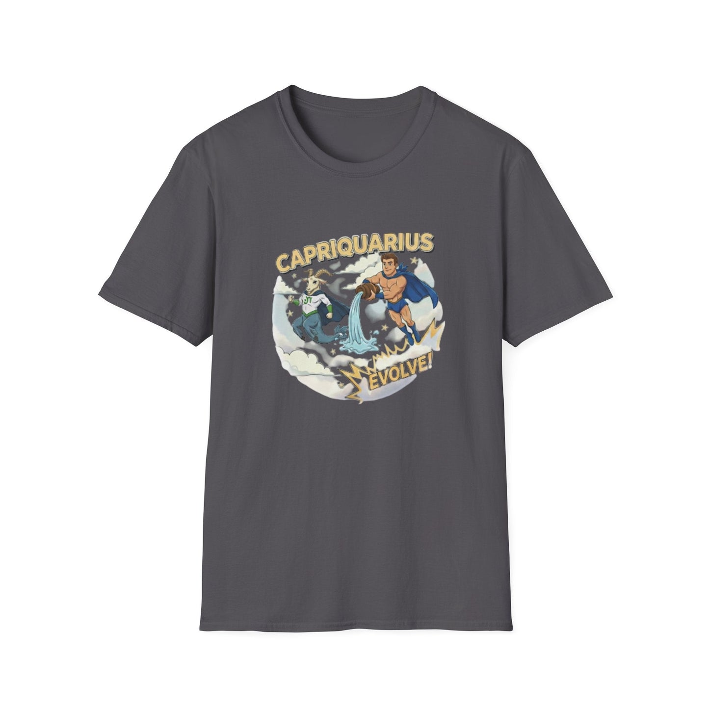 Capriquarius Evolve! Superhero Zodiac Cusp Graphic Tee - That Should Be on a T-Shirt