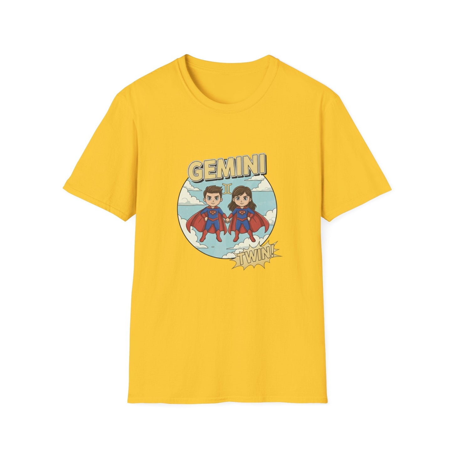 Gemini Zodiac T-Shirt — Cute Twin Superhero Horoscope Tee - That Should Be on a T-Shirt