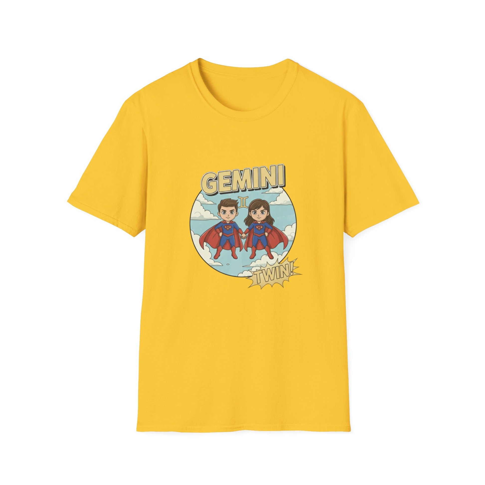 Gemini Zodiac T-Shirt — Cute Twin Superhero Horoscope Tee - That Should Be on a T-Shirt