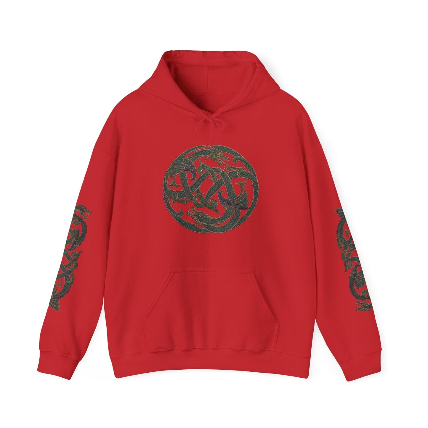 Celtic Dragon Emblem Hoodie – with Full Sleeve Detail