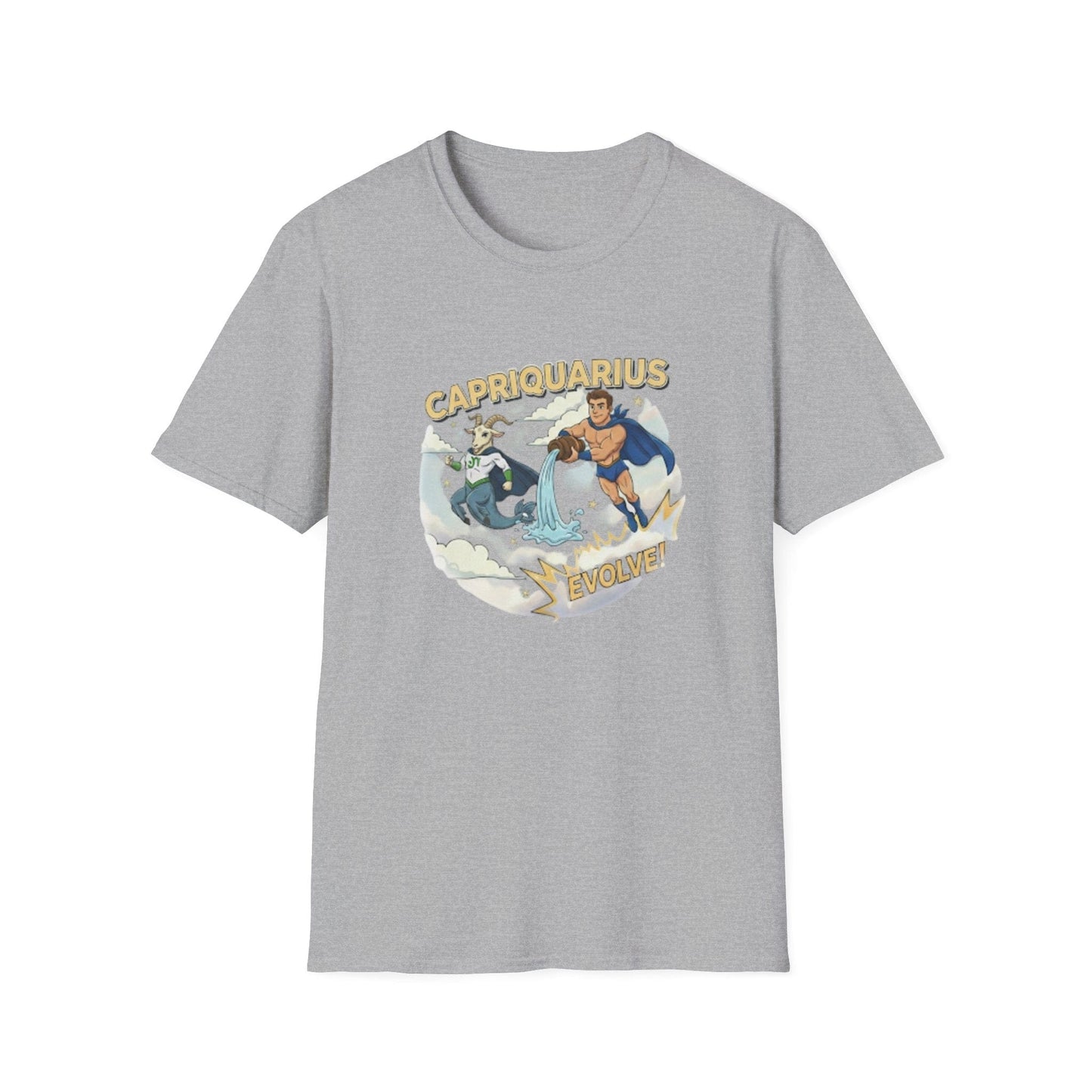 Capriquarius Evolve! Superhero Zodiac Cusp Graphic Tee - That Should Be on a T-Shirt
