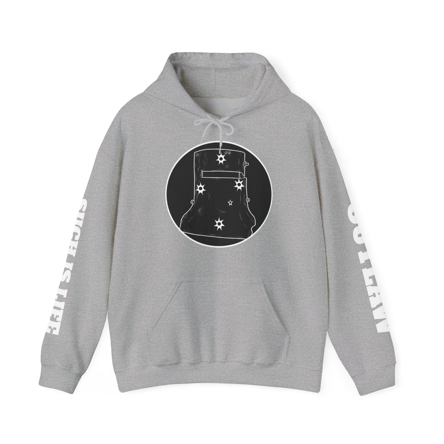Ned Kelly Helmet Southern Cross Hoodie — Patriotic Graphic Hooded Sweatshirt - That Should Be on a T-Shirt