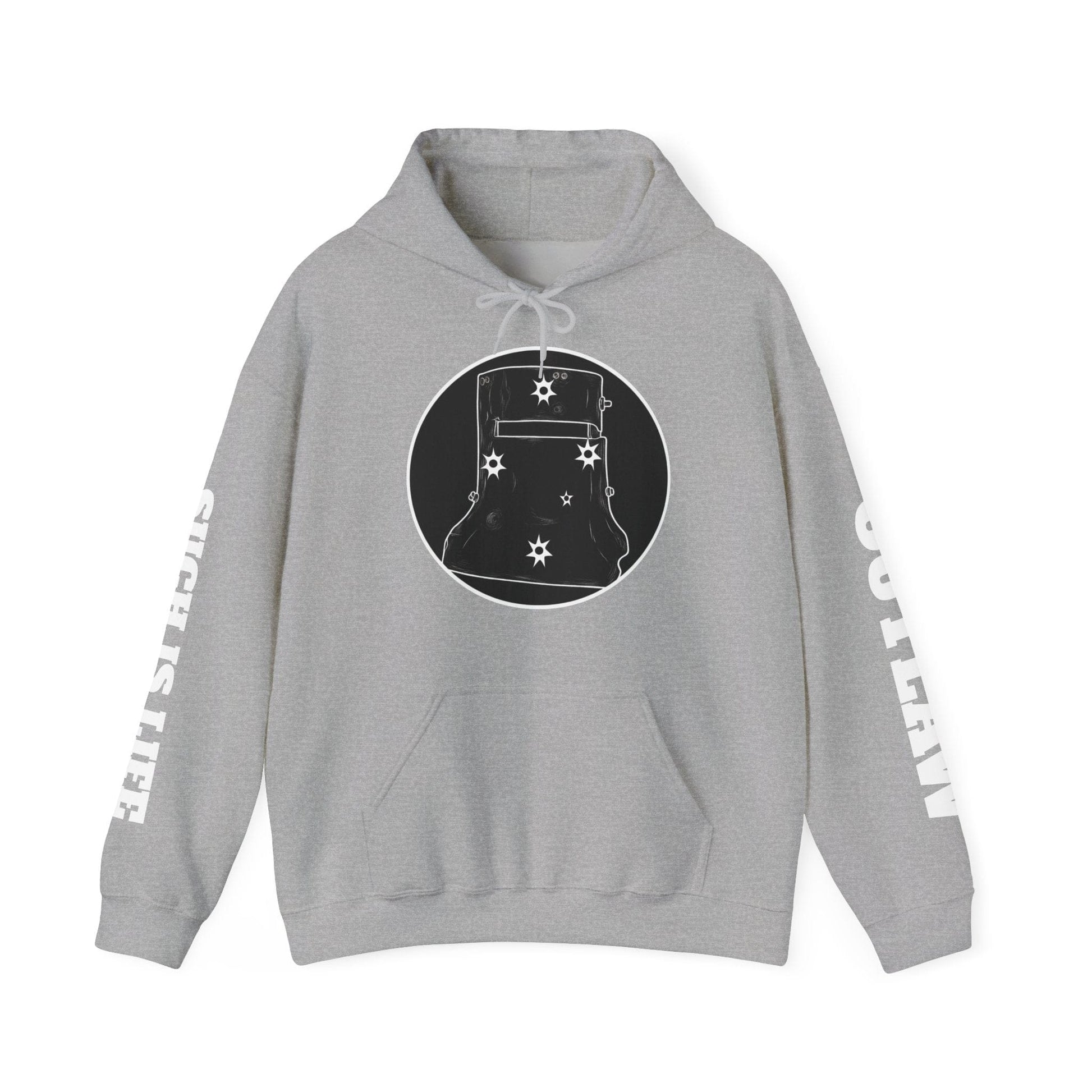 Ned Kelly Helmet Southern Cross Hoodie — Patriotic Graphic Hooded Sweatshirt - That Should Be on a T-Shirt