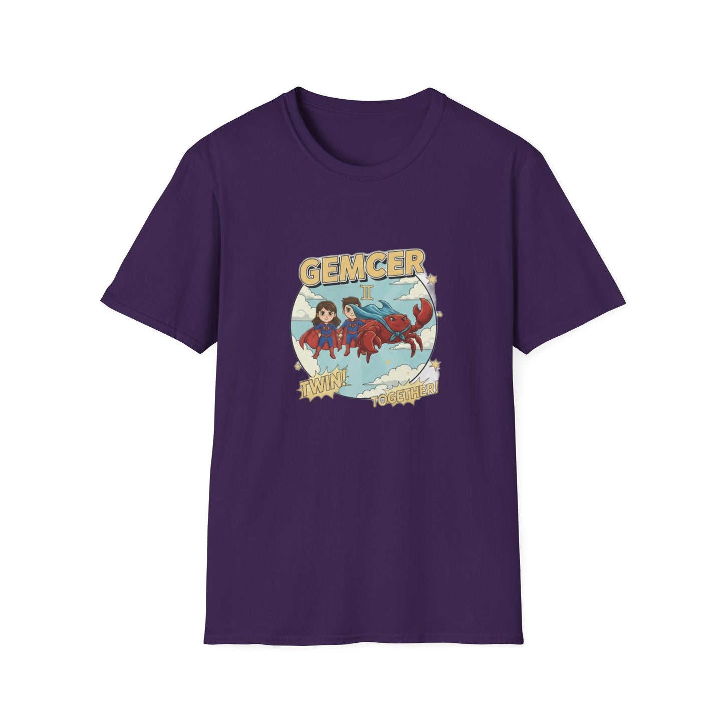 Gemcer "Twin Together" Gemini-Cancer Cusp Superhero T-Shirt - That Should Be on a T-Shirt