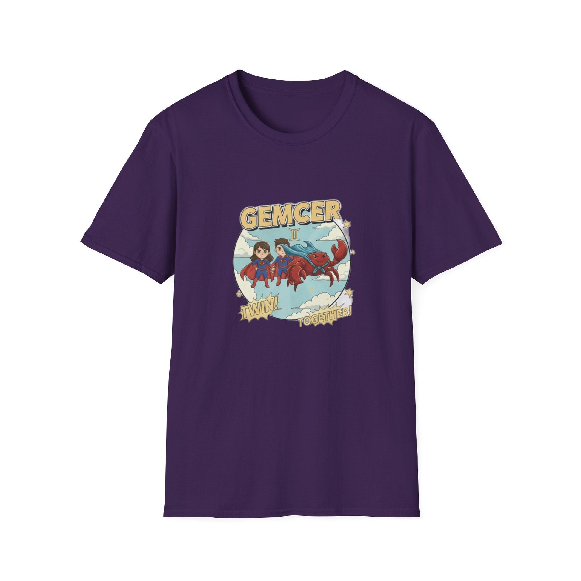Gemcer "Twin Together" Gemini-Cancer Cusp Superhero T-Shirt - That Should Be on a T-Shirt