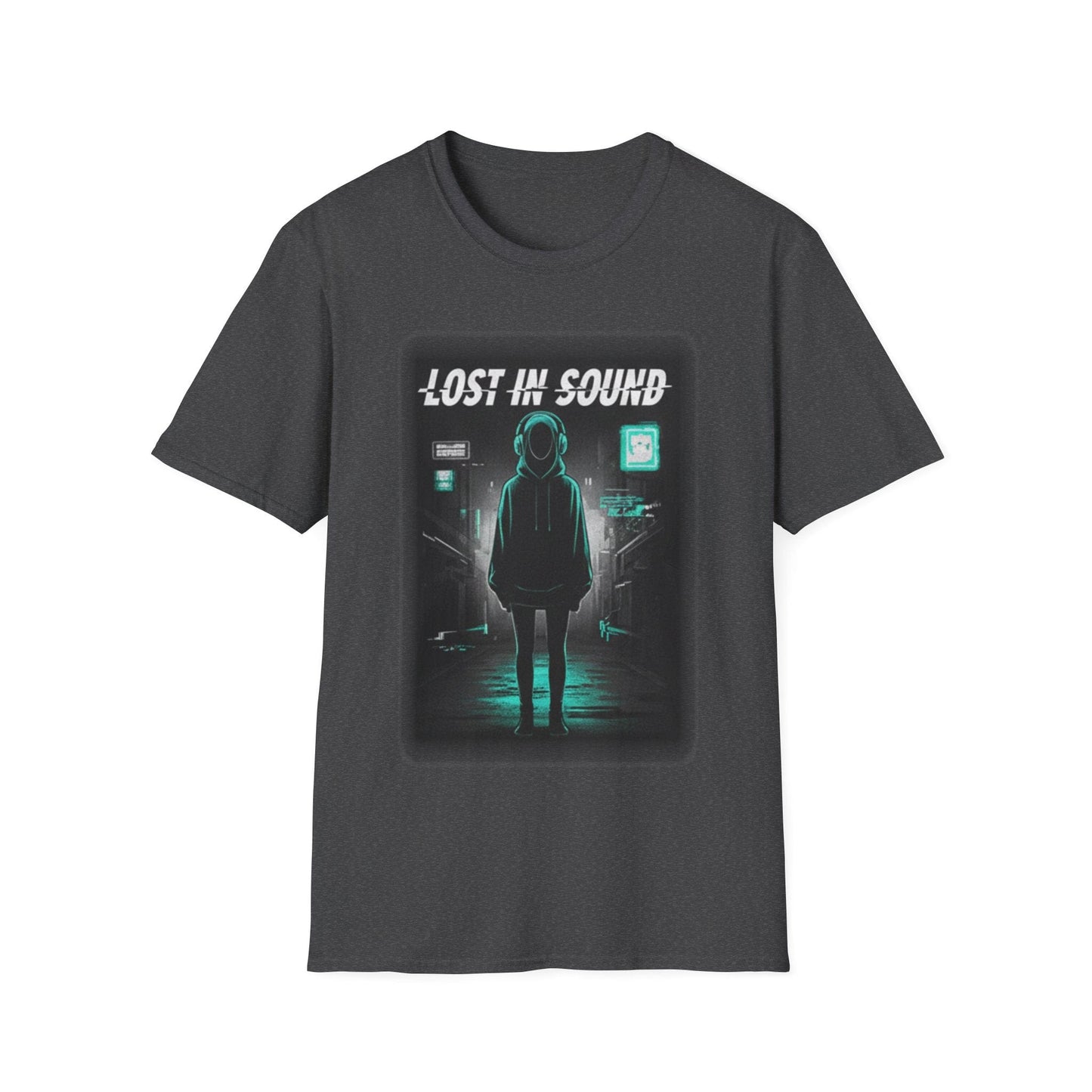 Lost in Sound Graphic Tee — Neon Cyberpunk Music Shirt - That Should Be on a T-Shirt