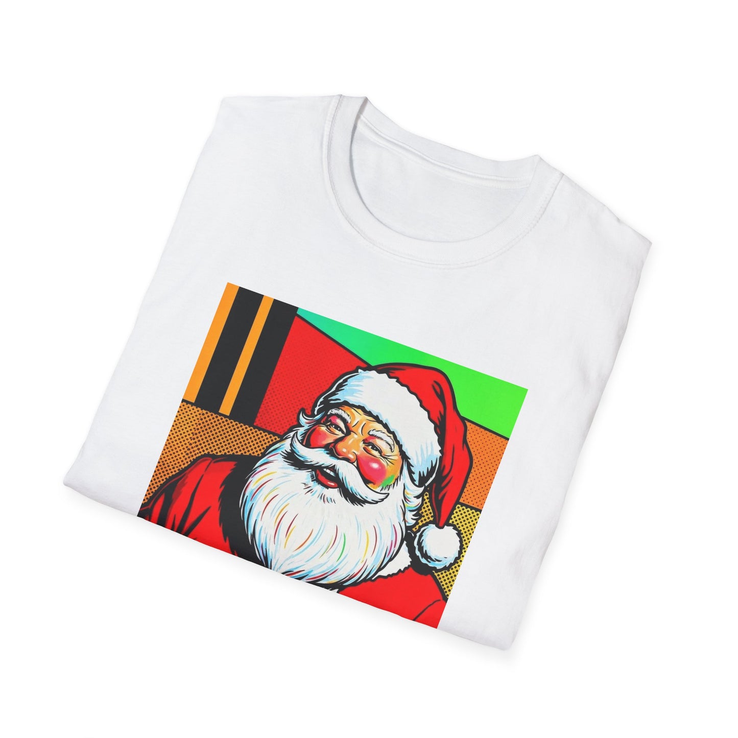 Pop Art Santa T-Shirt | Modern Retro Christmas Graphic Tee