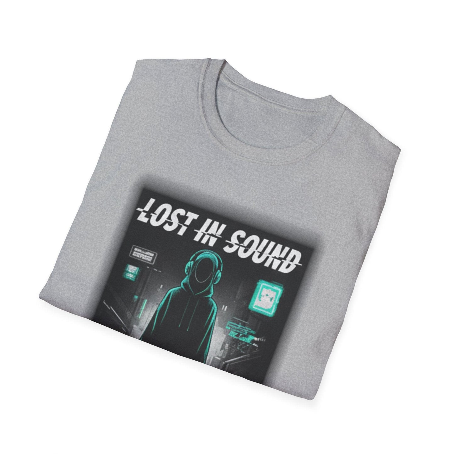 Lost in Sound Graphic Tee — Neon Cyberpunk Music Shirt - That Should Be on a T-Shirt