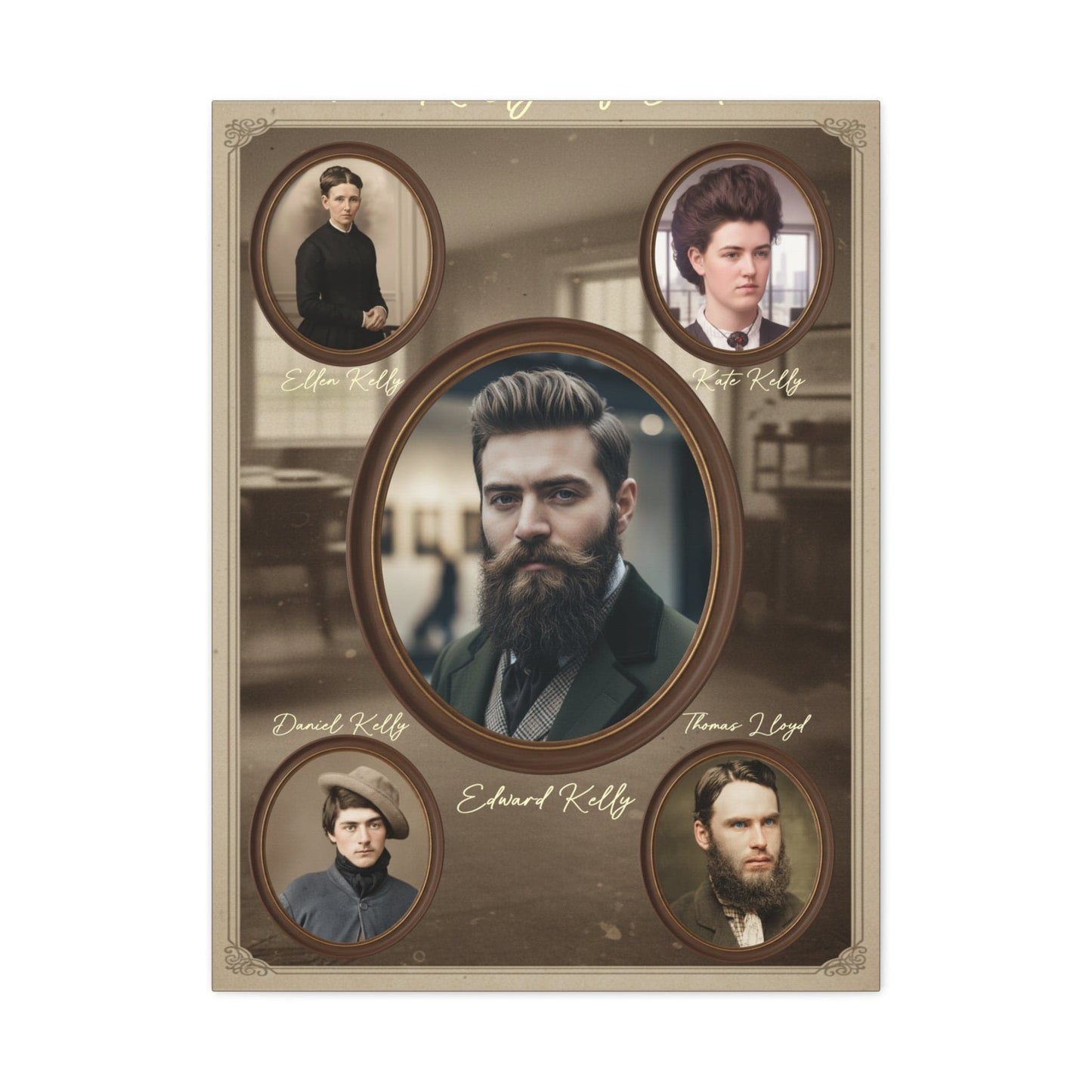 The Kellys of Greta – Ned Kelly Gang Vintage Australian History Canvas Wall Art - That Should Be on a T-Shirt