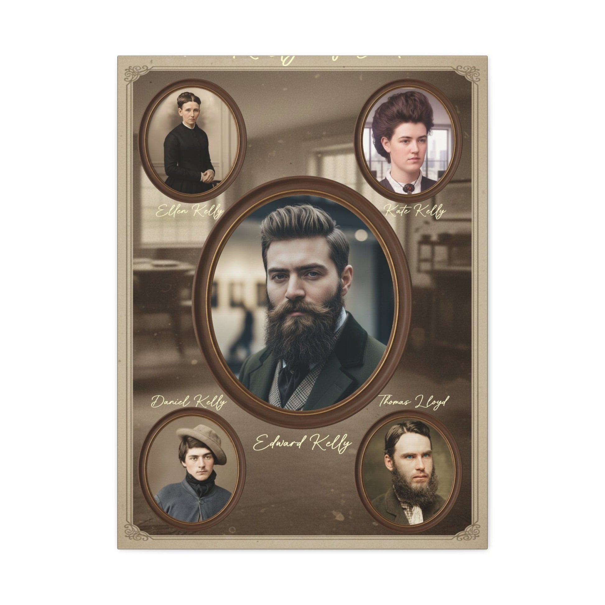The Kellys of Greta – Ned Kelly Gang Vintage Australian History Canvas Wall Art - That Should Be on a T-Shirt