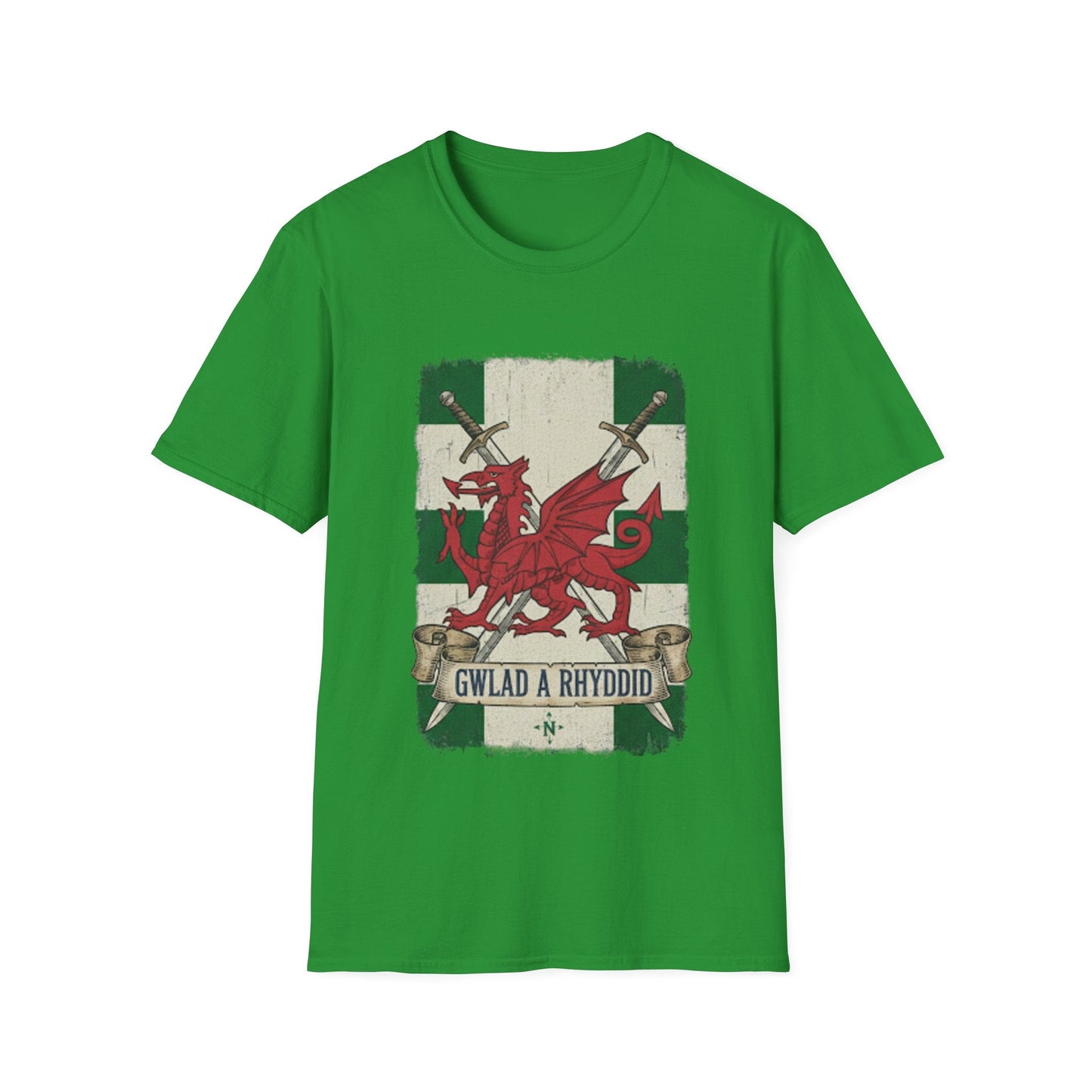 Welsh Flag Dragon T-Shirt — Gwlad Rhyddid Patriotic Tee