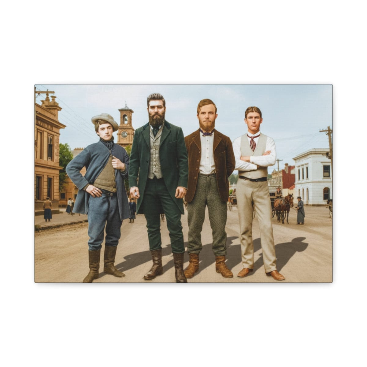 The Kelly Gang Colorized Canvas Art | Ned Kelly Beechworth Historical Wall Decor - That Should Be on a T-Shirt