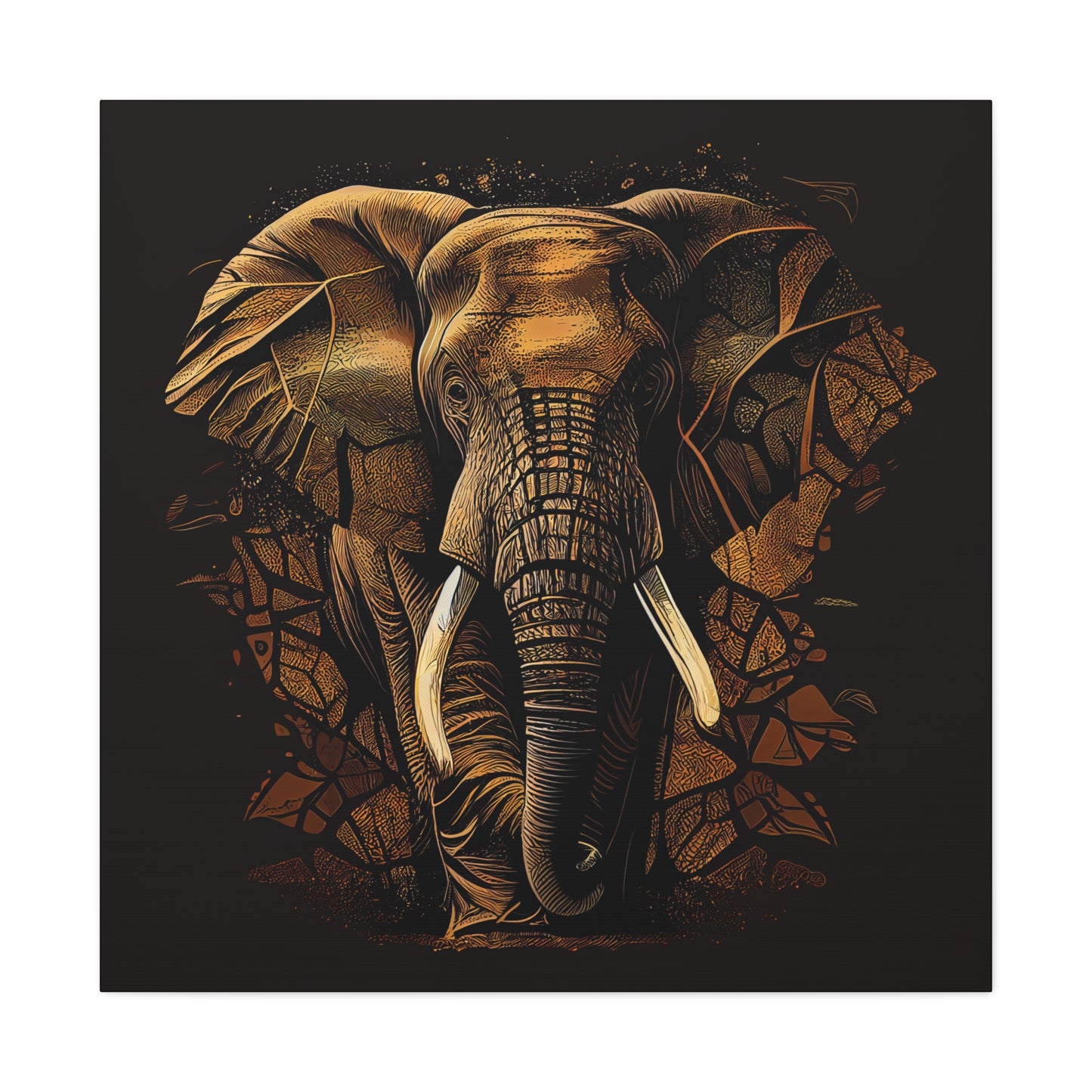 Majestic African Elephant: A Striking Portrait of "Grace and Power" on Canvas