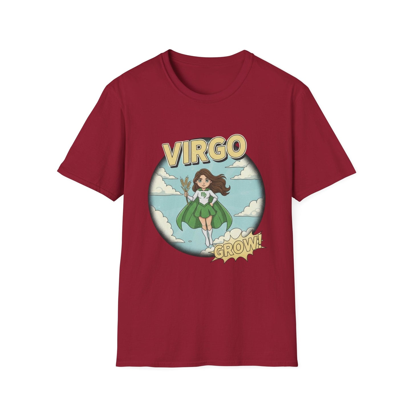 Virgo “Grow” T-Shirt – Cute Virgo Zodiac Superhero Graphic Tee - That Should Be on a T-Shirt