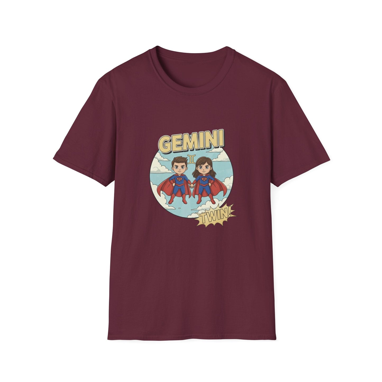 Gemini Zodiac T-Shirt — Cute Twin Superhero Horoscope Tee - That Should Be on a T-Shirt