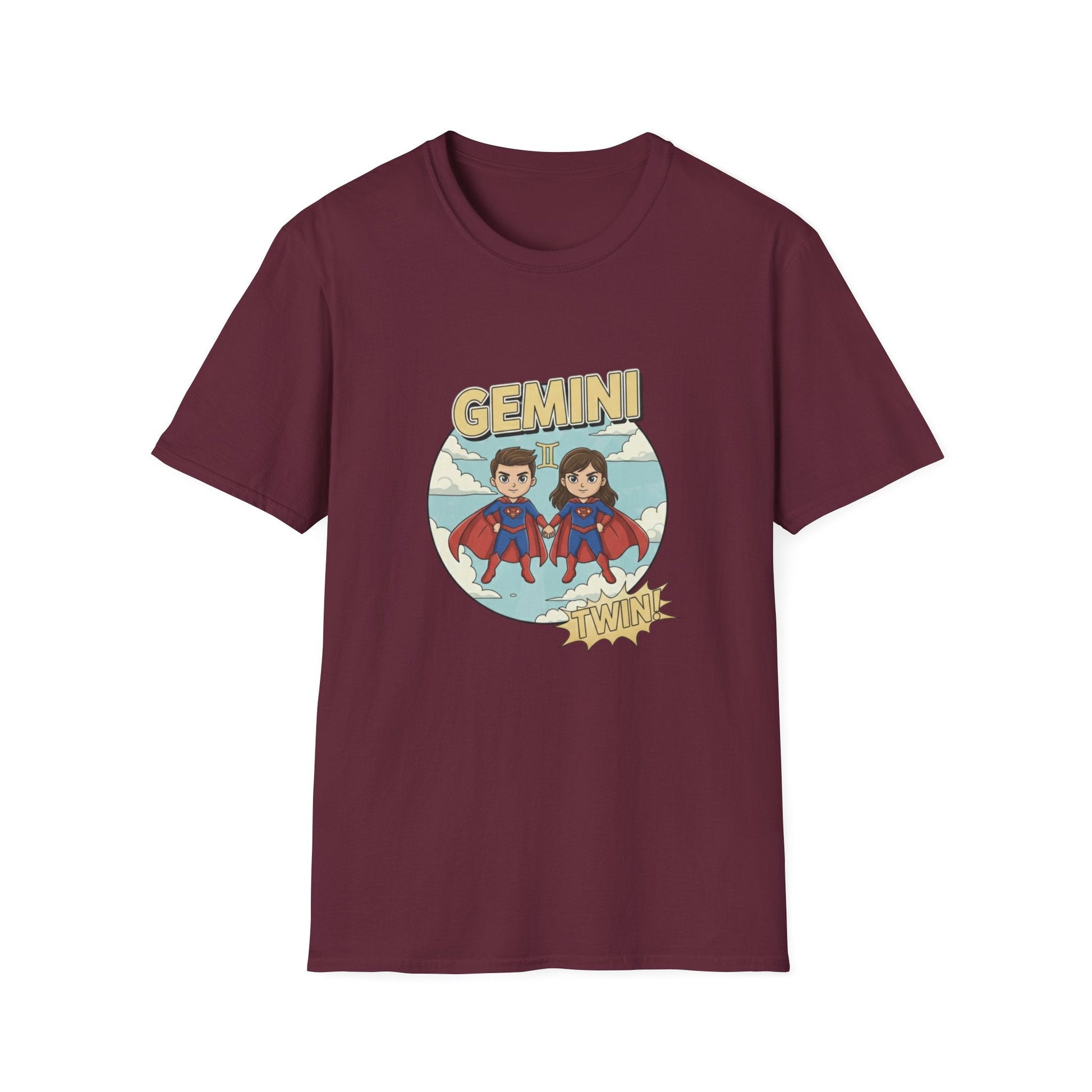 Gemini Zodiac T-Shirt — Cute Twin Superhero Horoscope Tee - That Should Be on a T-Shirt