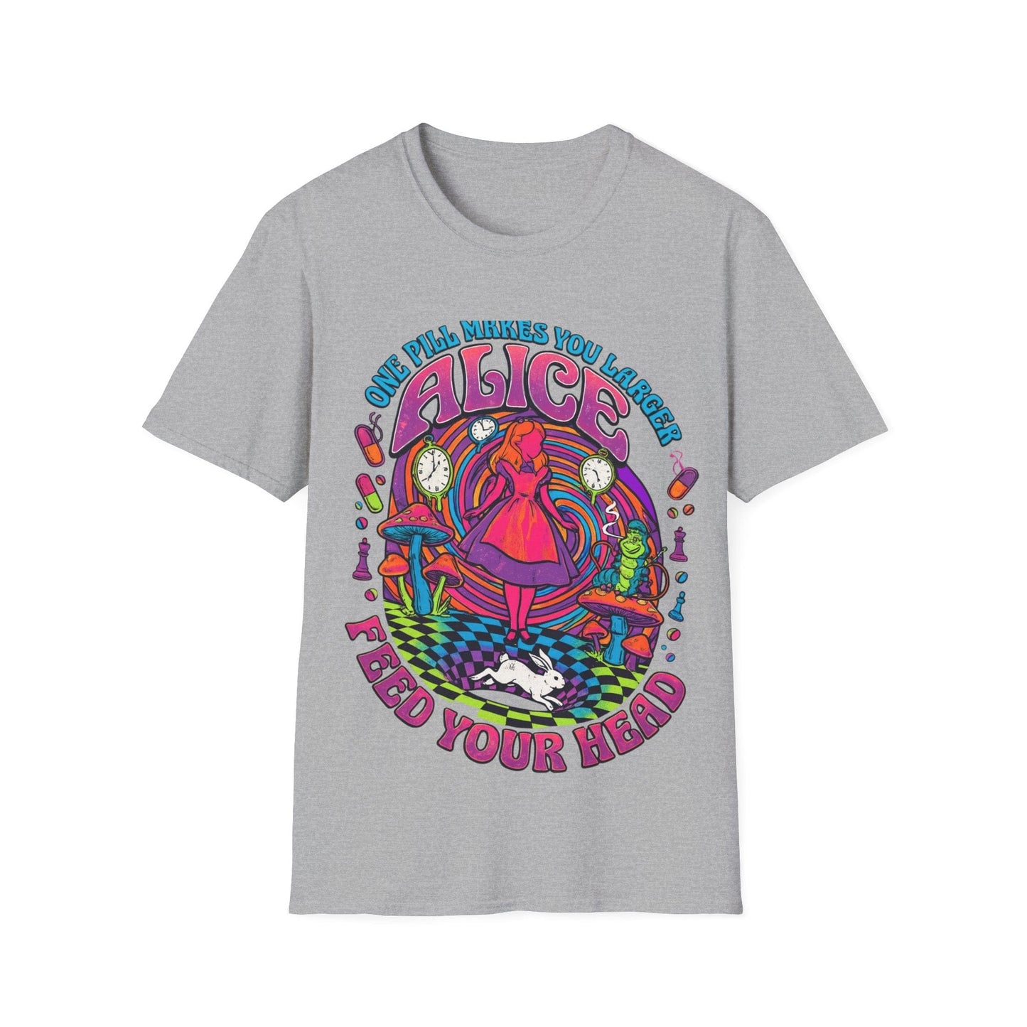 Alice Trip Art T-Shirt — "Feed Your Head" Psychedelic Wonderland Tee - That Should Be on a T-Shirt