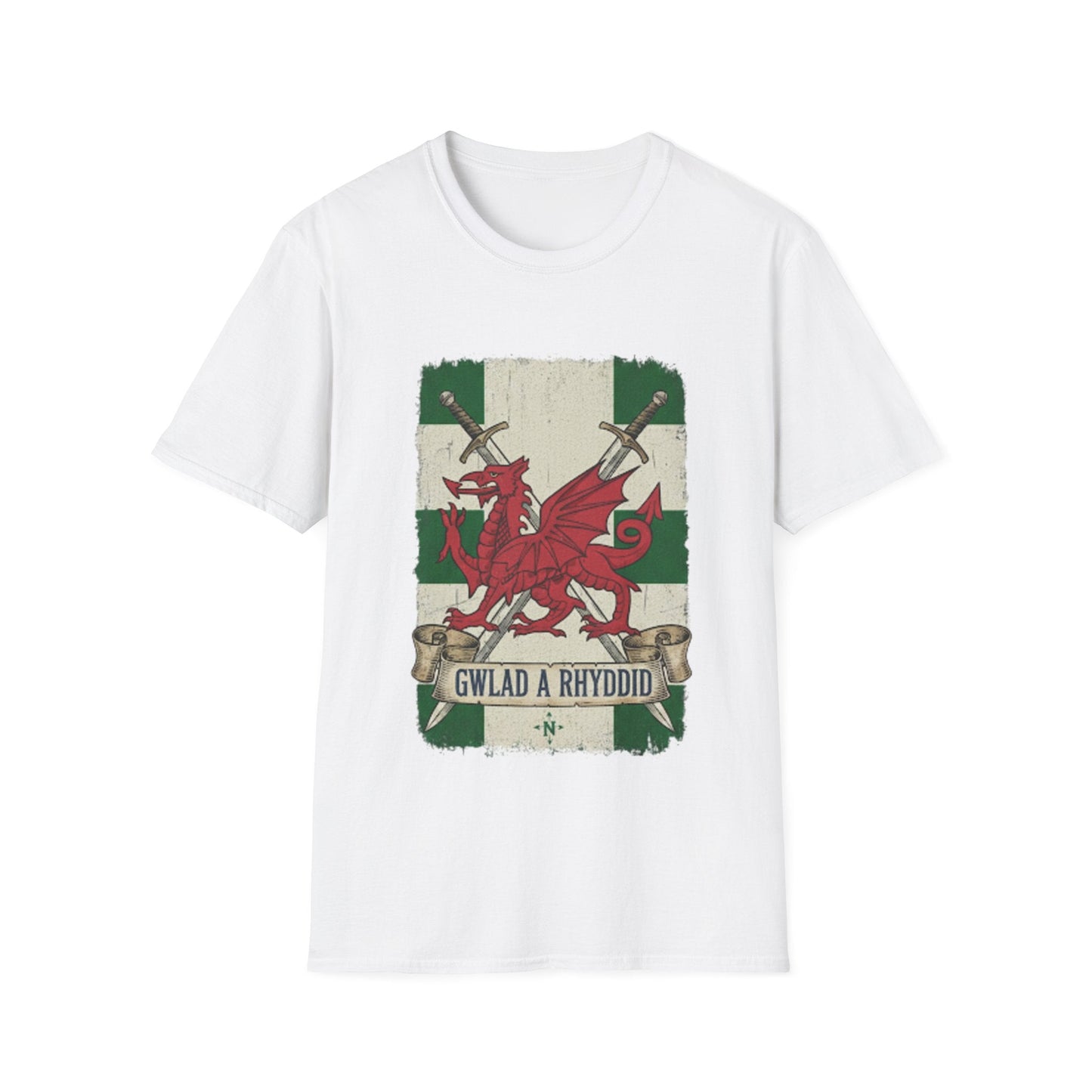 Welsh Flag Dragon T-Shirt — Gwlad Rhyddid Patriotic Tee