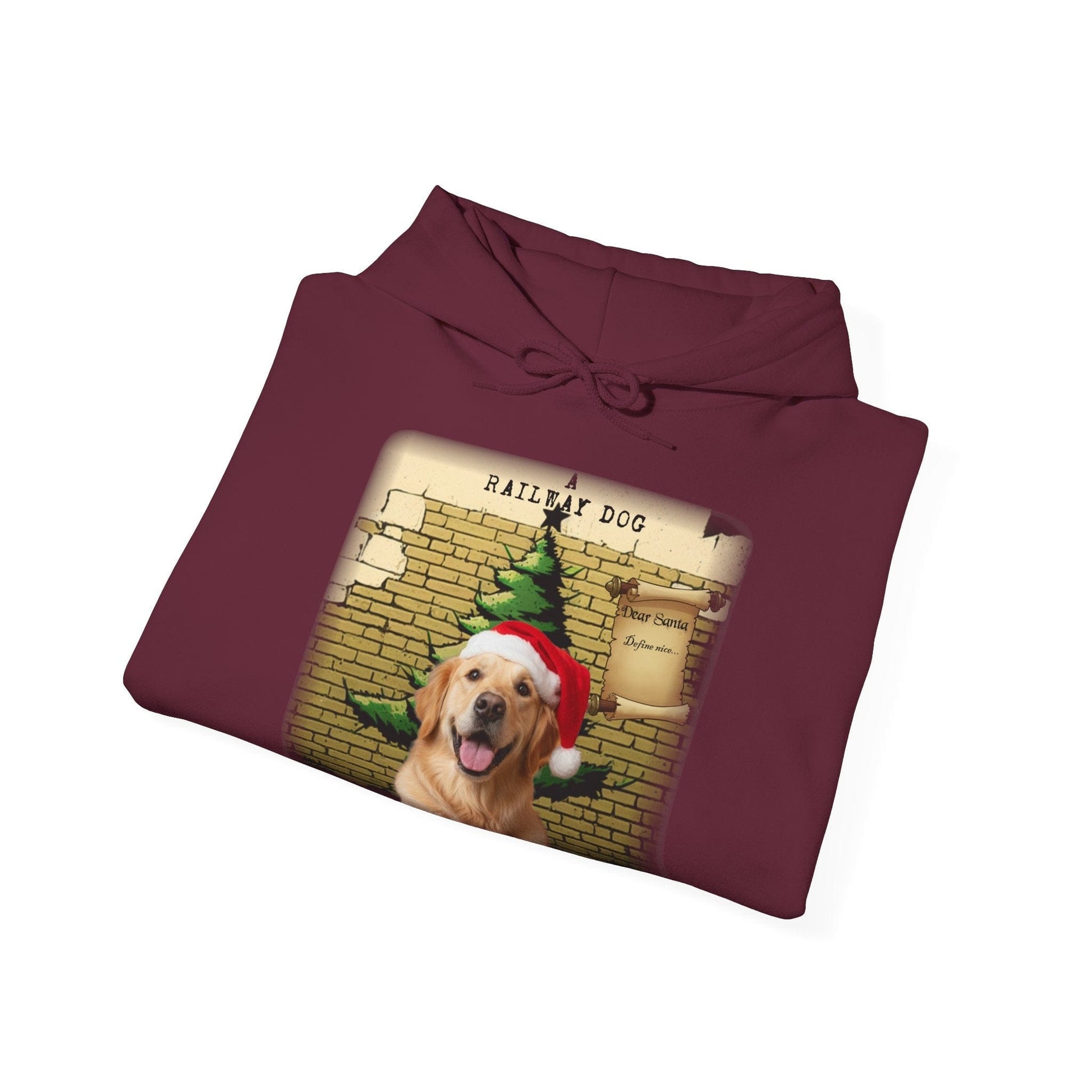 A Railway Dog Dear Santa Hoodie - Vintage Christmas Hoodie - Holiday Pullover - Festive Gift - That Should Be on a T-Shirt
