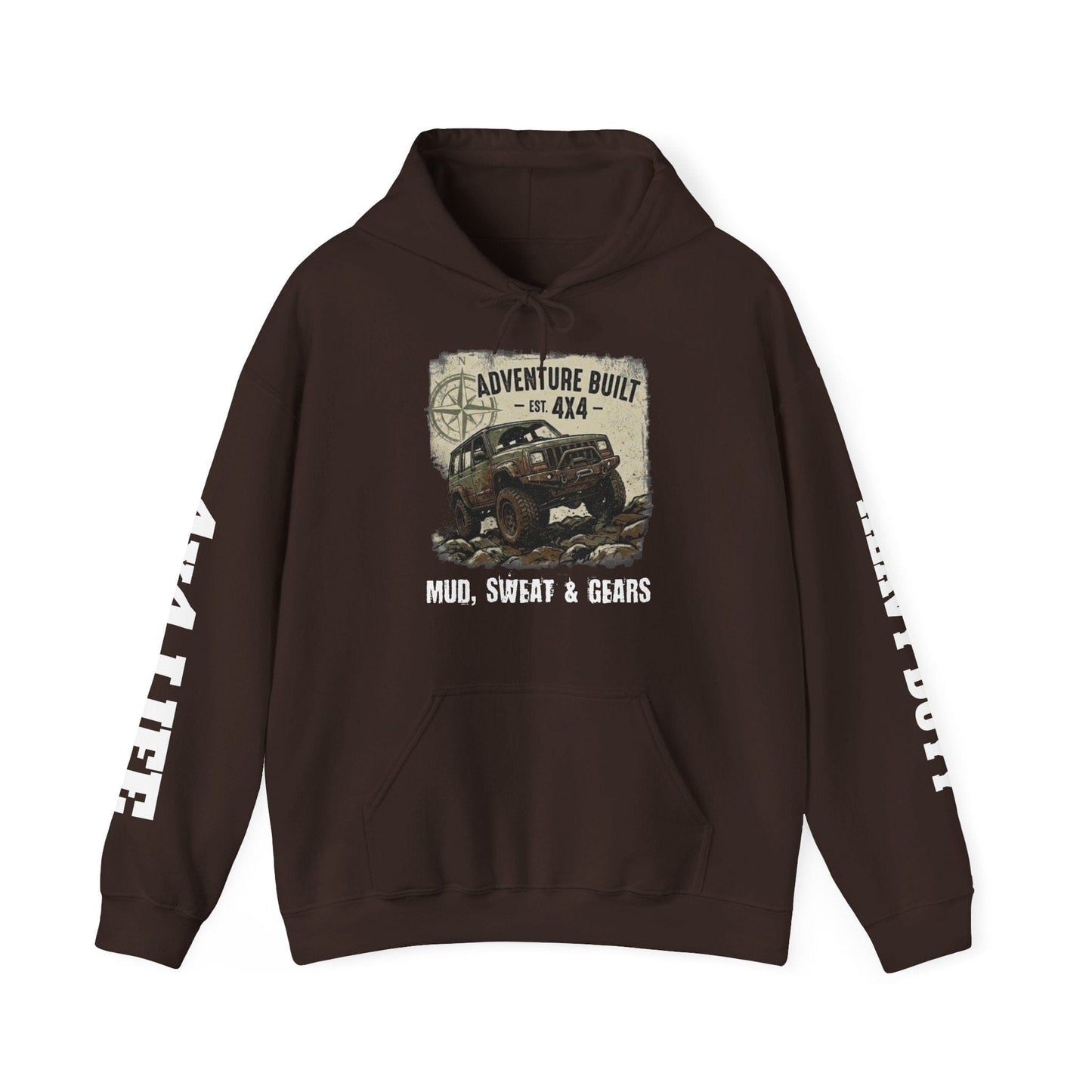 Adventure Built 4x4 Hoodie | "Mud, Sweat & Gears" Off-Road Fleece