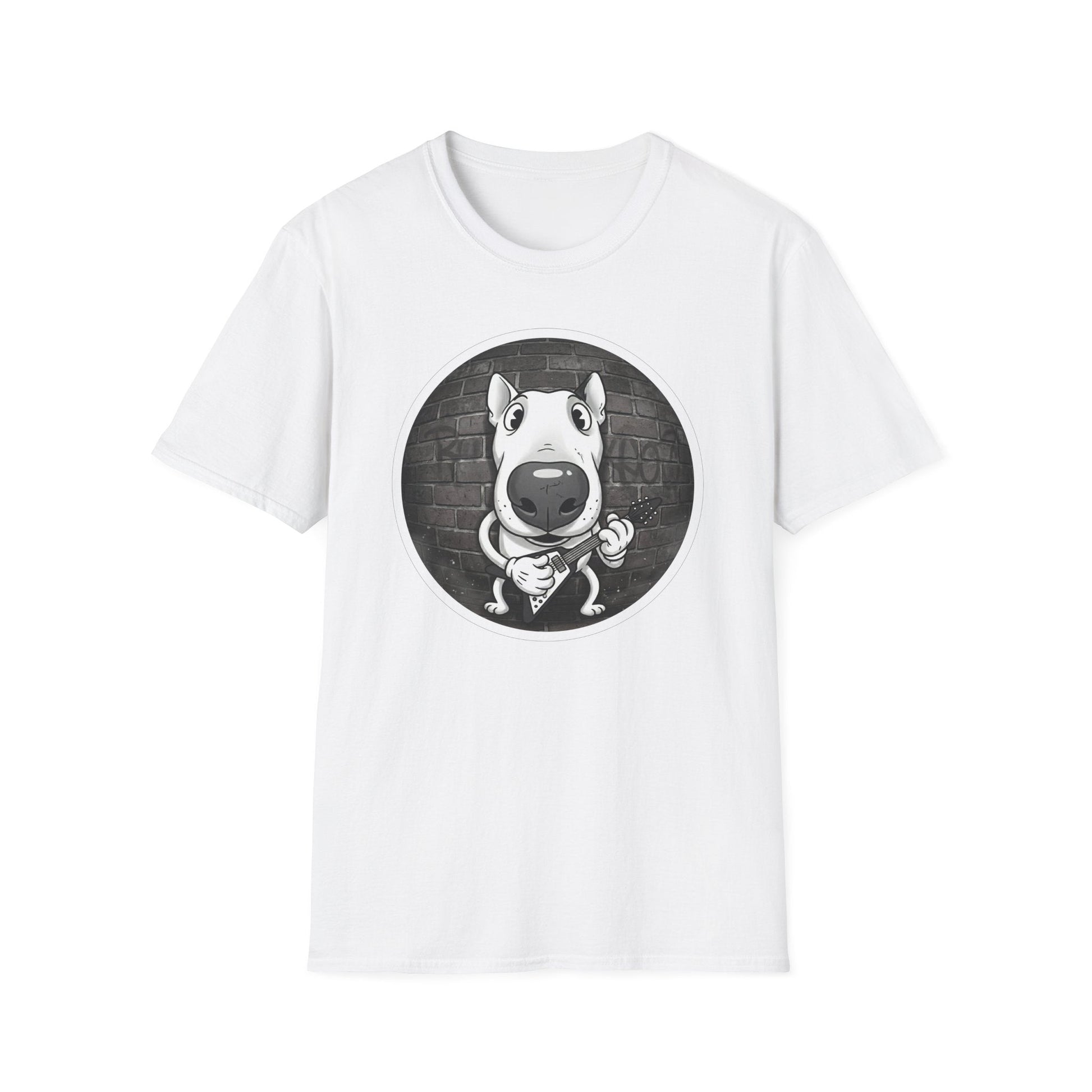 Bull Terrier Cartoon T-Shirt — Cute Dog Face Graphic Tee - That Should Be on a T-Shirt