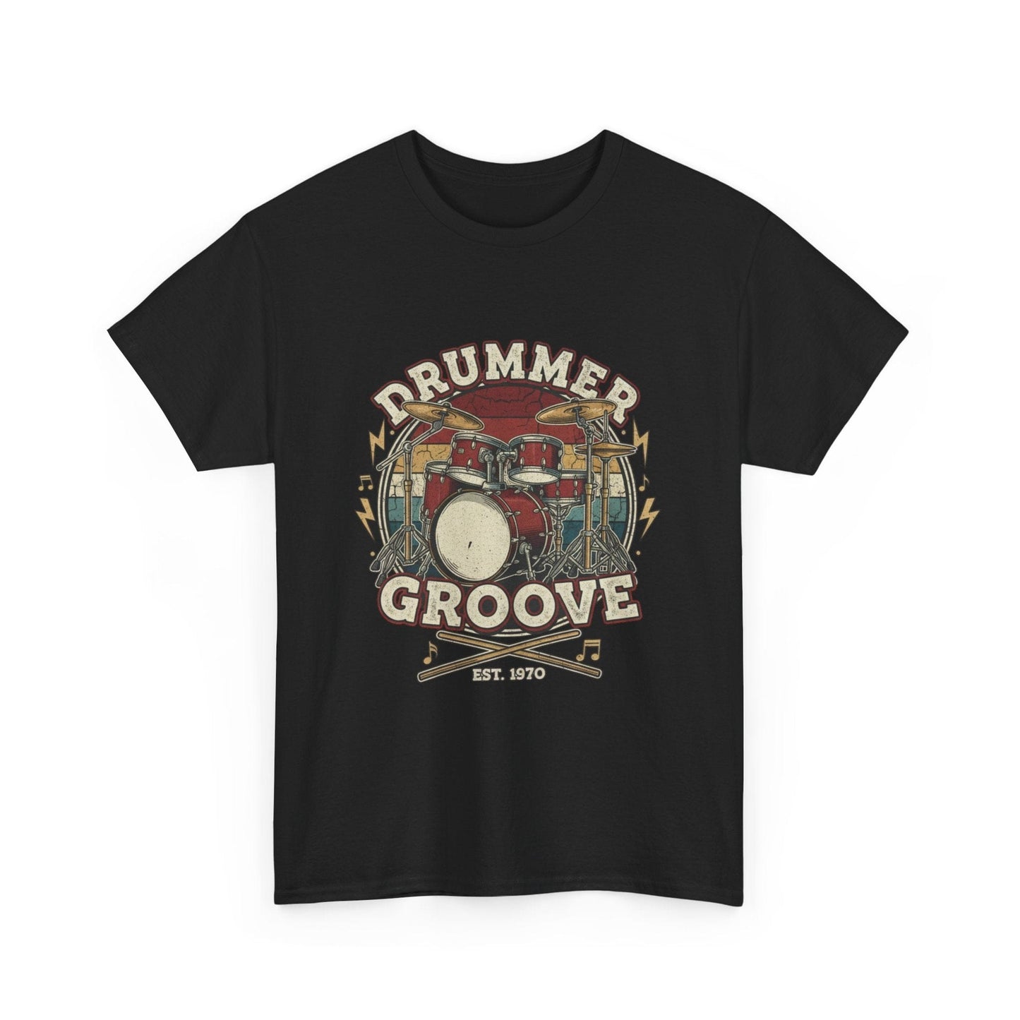 Vintage Drummer T-Shirt | Retro Drum Set Graphic Tee | Music Lover Gift for Drummers | Premium Cotton Shirt - That Should Be on a T-Shirt