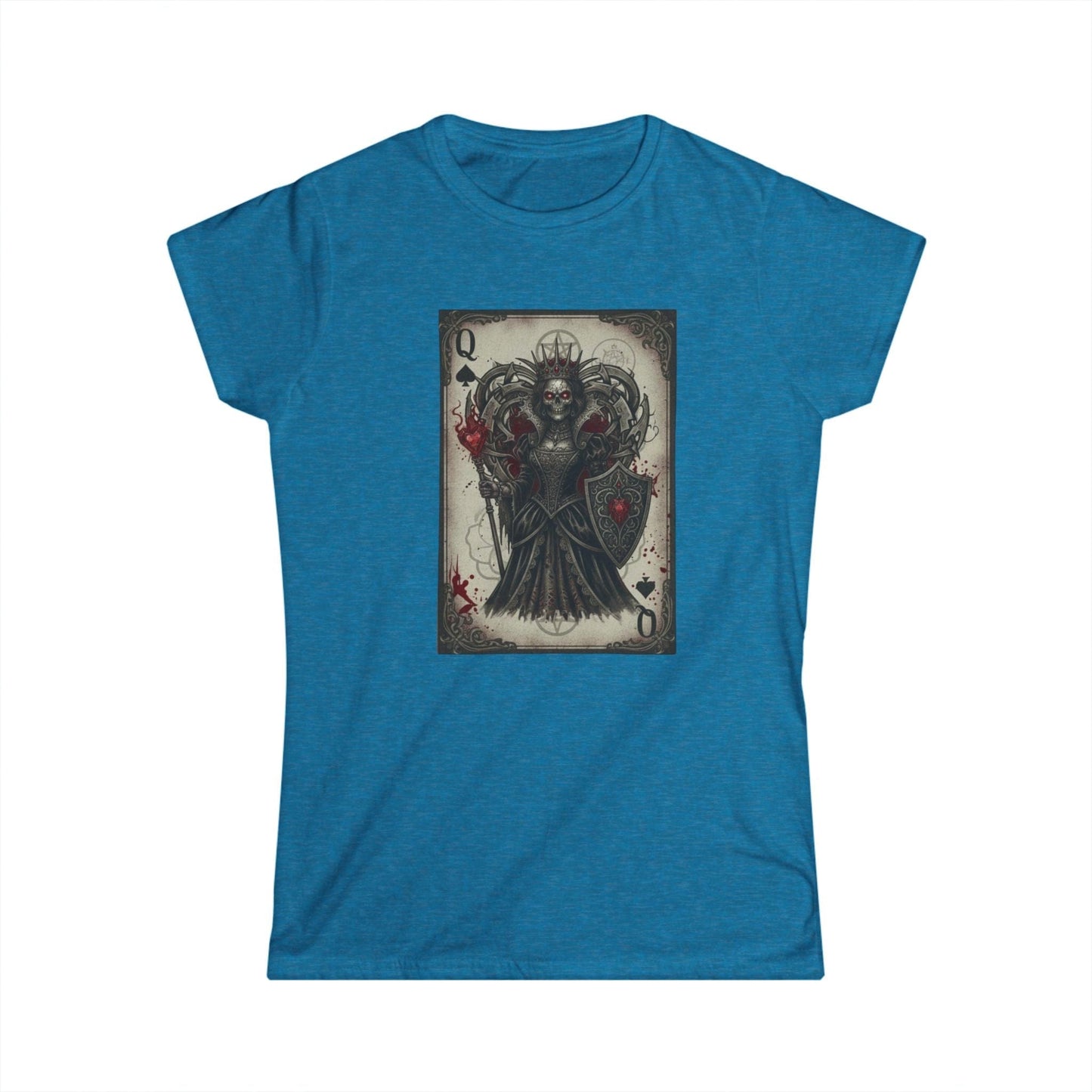 Queen of Hearts Gothic T-Shirt - Dark Aesthetic Playing Card Tee - Modern Goth Apparel