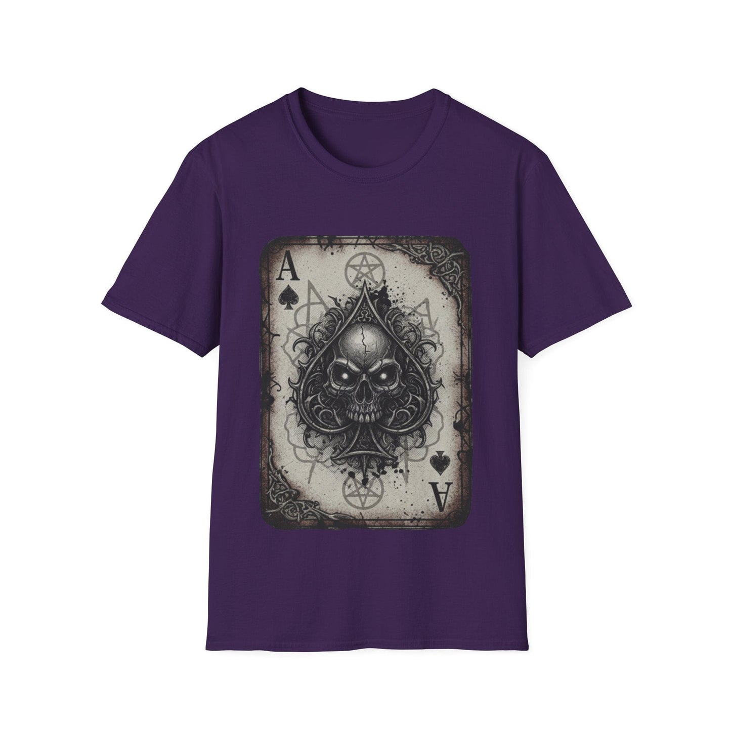Dark Occult Ace of Spades Skull T-Shirt - Gothic Horror Playing Card Graphic Tee