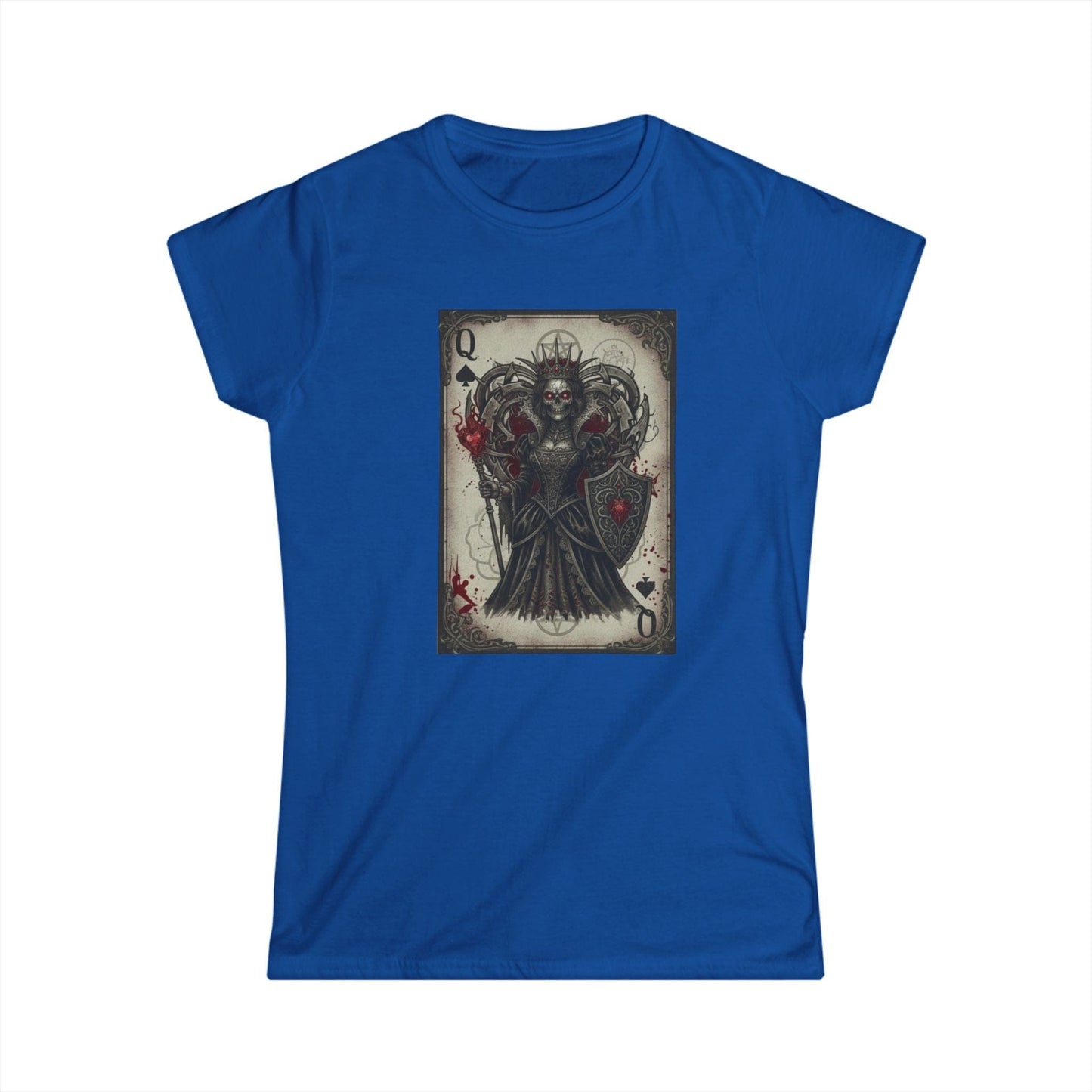 Queen of Hearts Gothic T-Shirt - Dark Aesthetic Playing Card Tee - Modern Goth Apparel