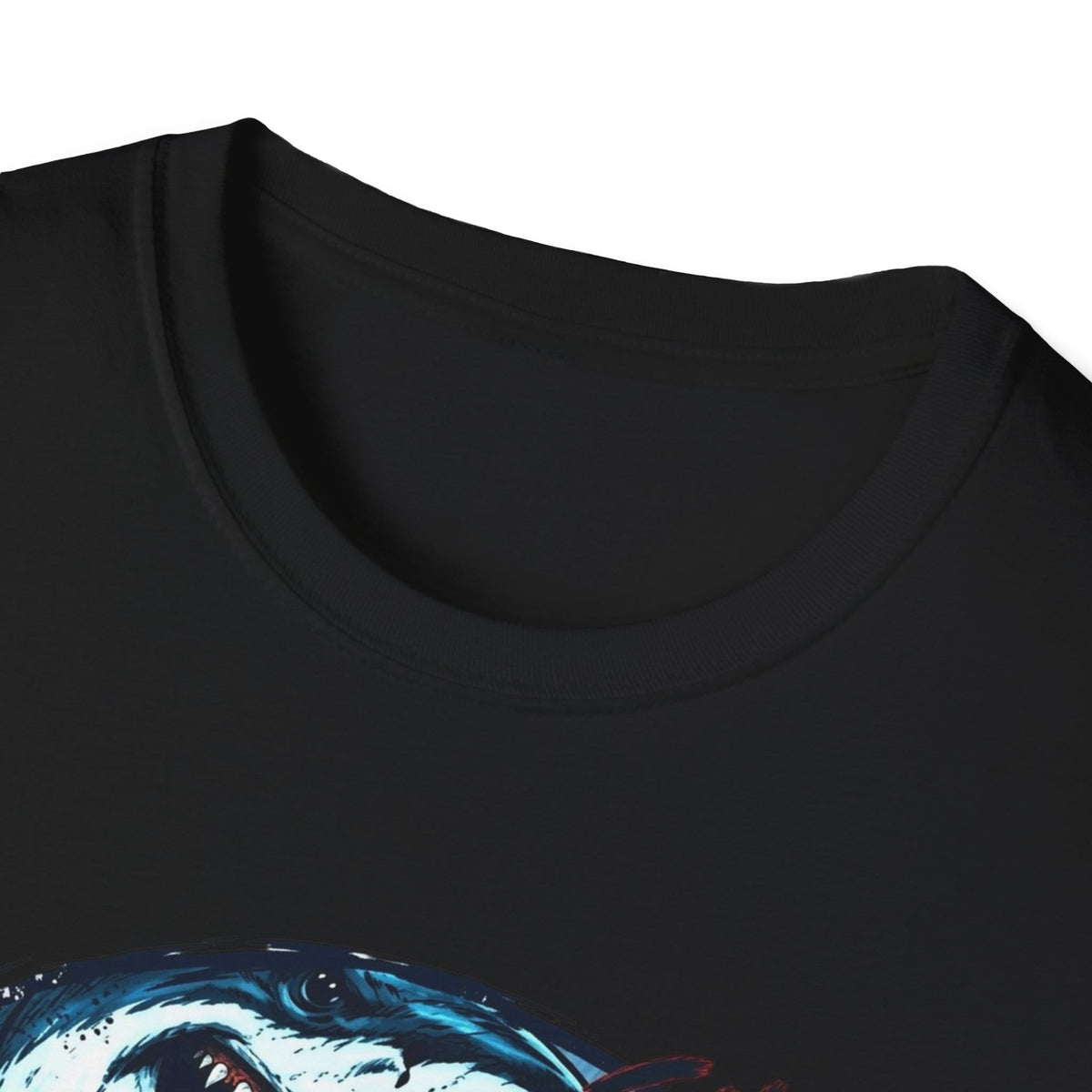 Shark Attack Fishing Graphic T-Shirt | Retro Boat Comic Humor Tee