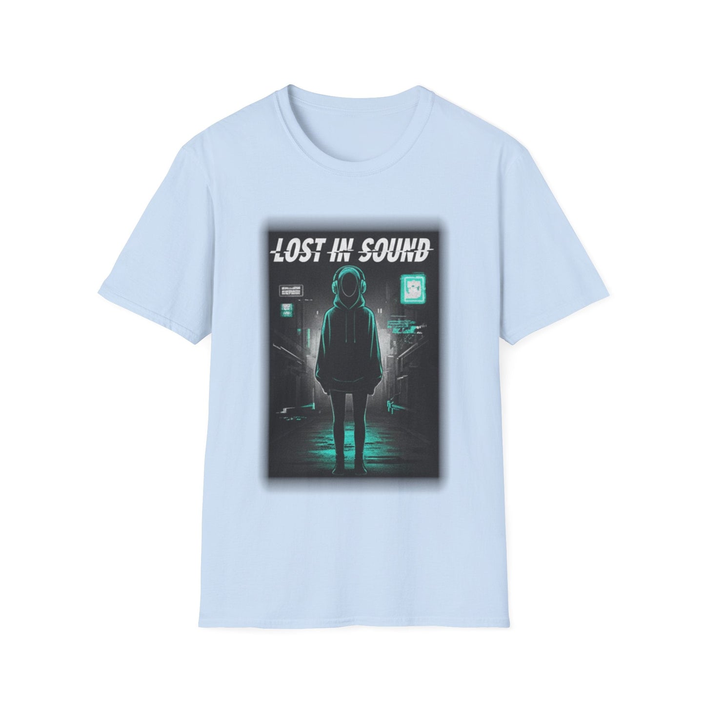 Lost in Sound Graphic Tee — Neon Cyberpunk Music Shirt - That Should Be on a T-Shirt