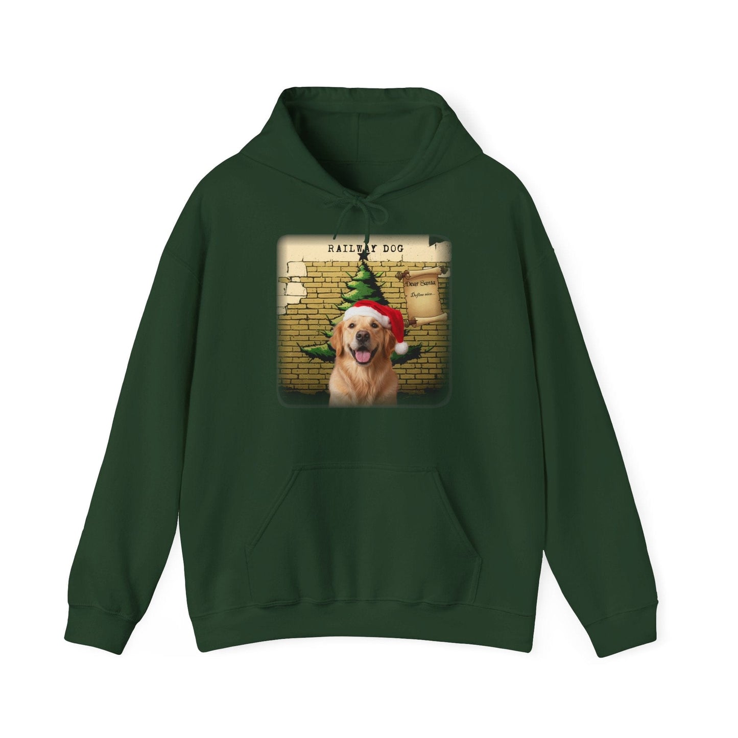 A Railway Dog Dear Santa Hoodie - Vintage Christmas Hoodie - Holiday Pullover - Festive Gift - That Should Be on a T-Shirt