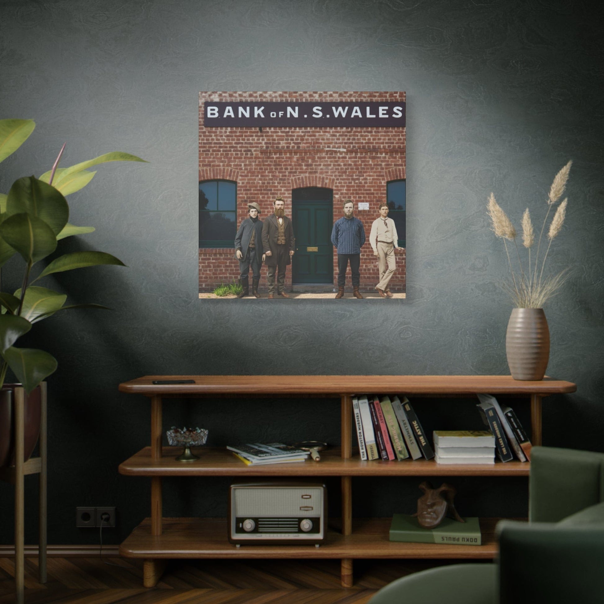 The Kelly Gang at Jerilderie: 1879 Bank Robbery – Historical Australian Bushranger Canvas Wall Art - That Should Be on a T-Shirt