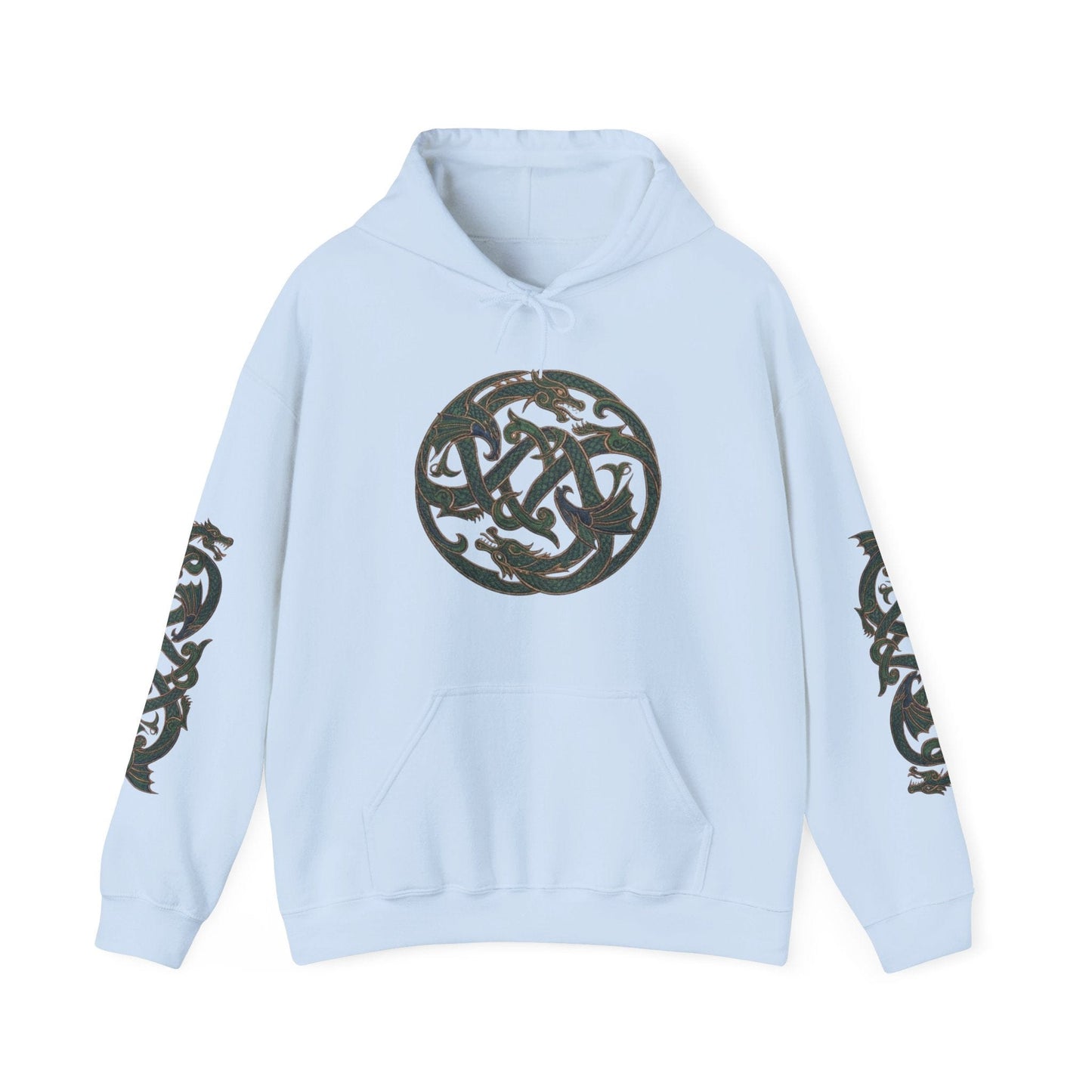 Celtic Dragon Emblem Hoodie – with Full Sleeve Detail