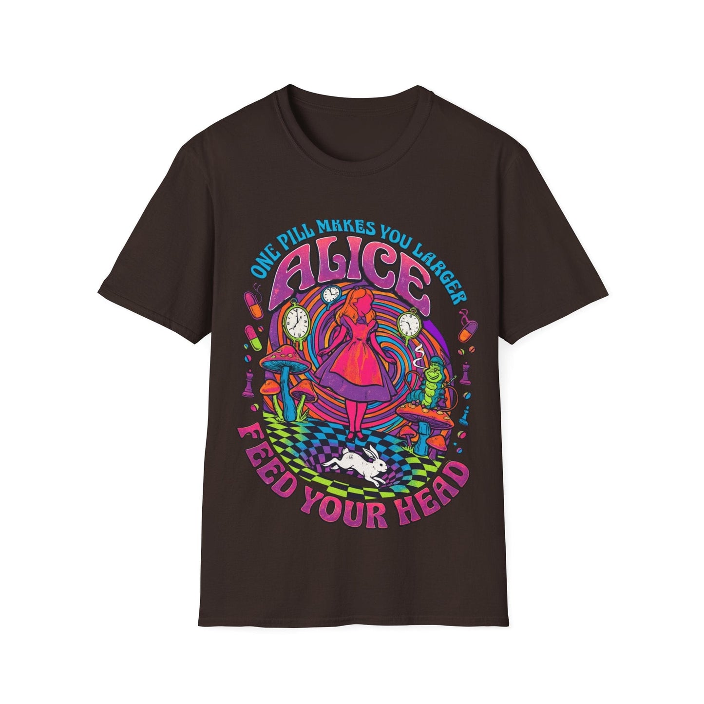 Alice Trip Art T-Shirt — "Feed Your Head" Psychedelic Wonderland Tee - That Should Be on a T-Shirt