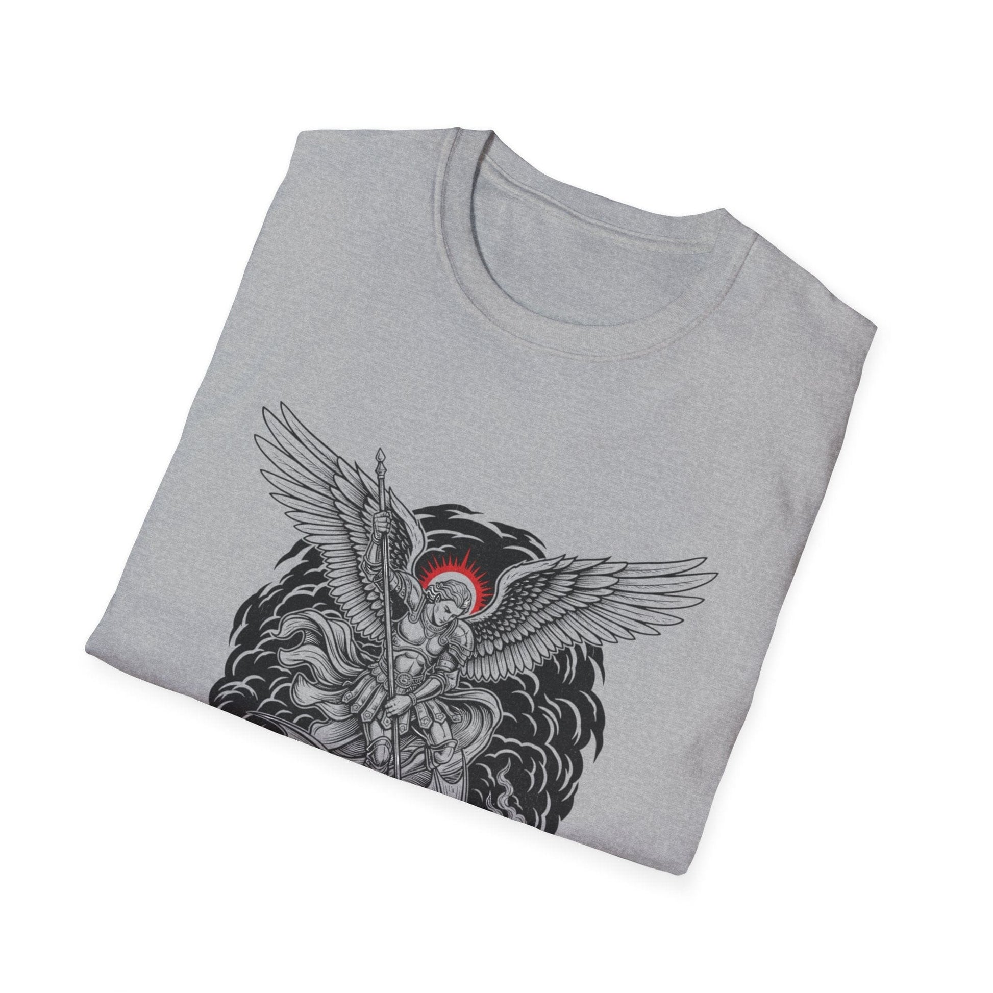 The Archangel Slayer: Saint Michael Defeats the Dragon Graphic T-Shirt - That Should Be on a T-Shirt