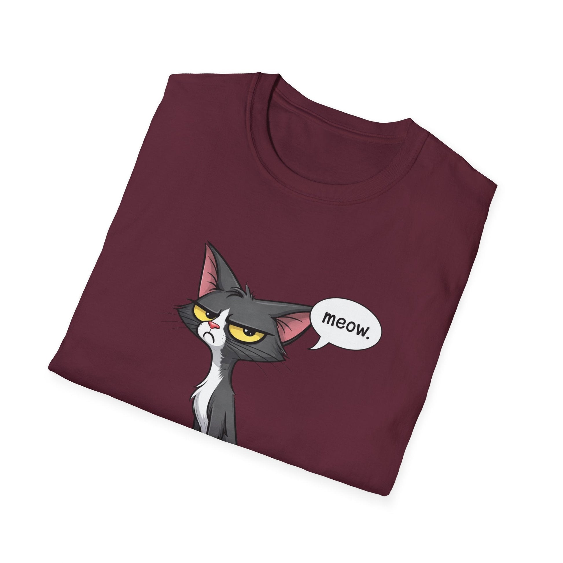 Grumpy Cat "Meow" Graphic T-Shirt - Sassy Cat Tee - That Should Be on a T-Shirt