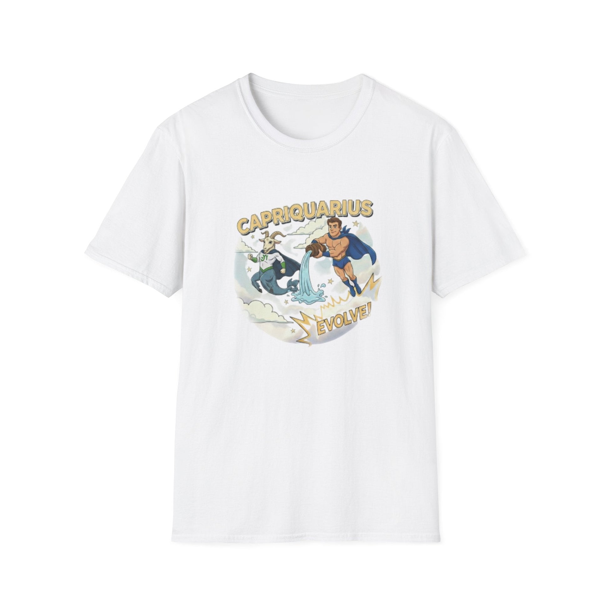 Capriquarius Evolve! Superhero Zodiac Cusp Graphic Tee - That Should Be on a T-Shirt