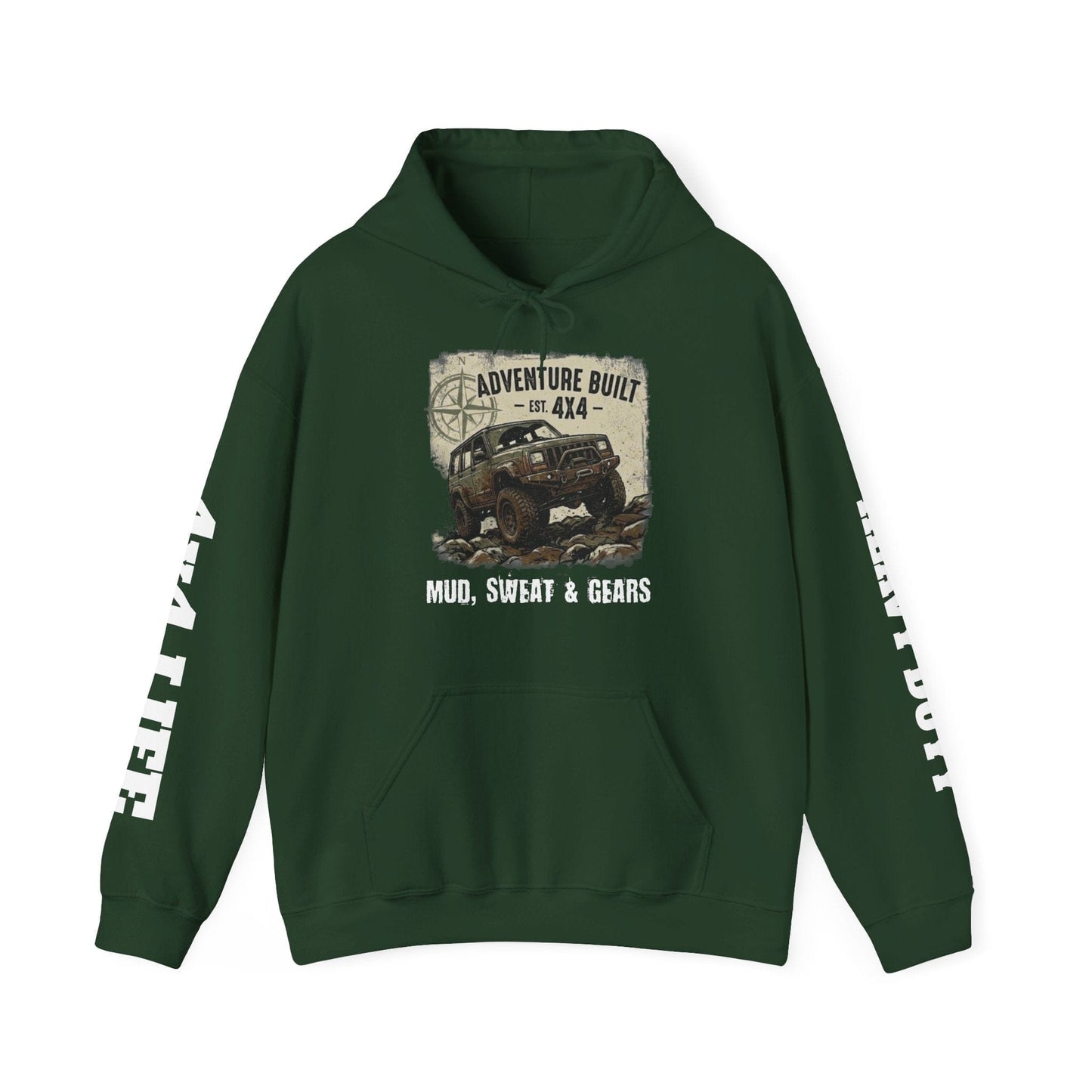 Adventure Built 4x4 Hoodie | "Mud, Sweat & Gears" Off-Road Fleece
