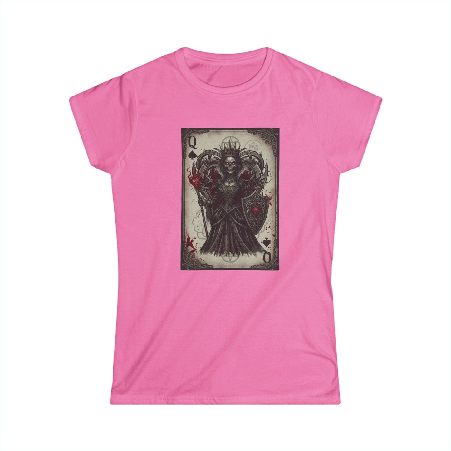Queen of Hearts Gothic T-Shirt - Dark Aesthetic Playing Card Tee - Modern Goth Apparel