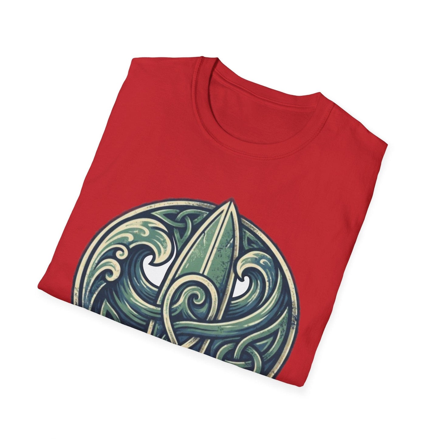Celtic Tide: Ancient Surf & Knotwork Graphic T-Shirt