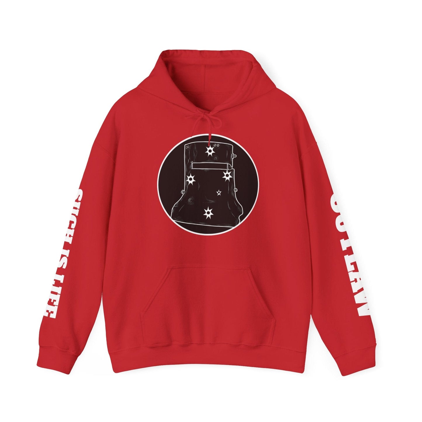 Ned Kelly Helmet Southern Cross Hoodie — Patriotic Graphic Hooded Sweatshirt - That Should Be on a T-Shirt