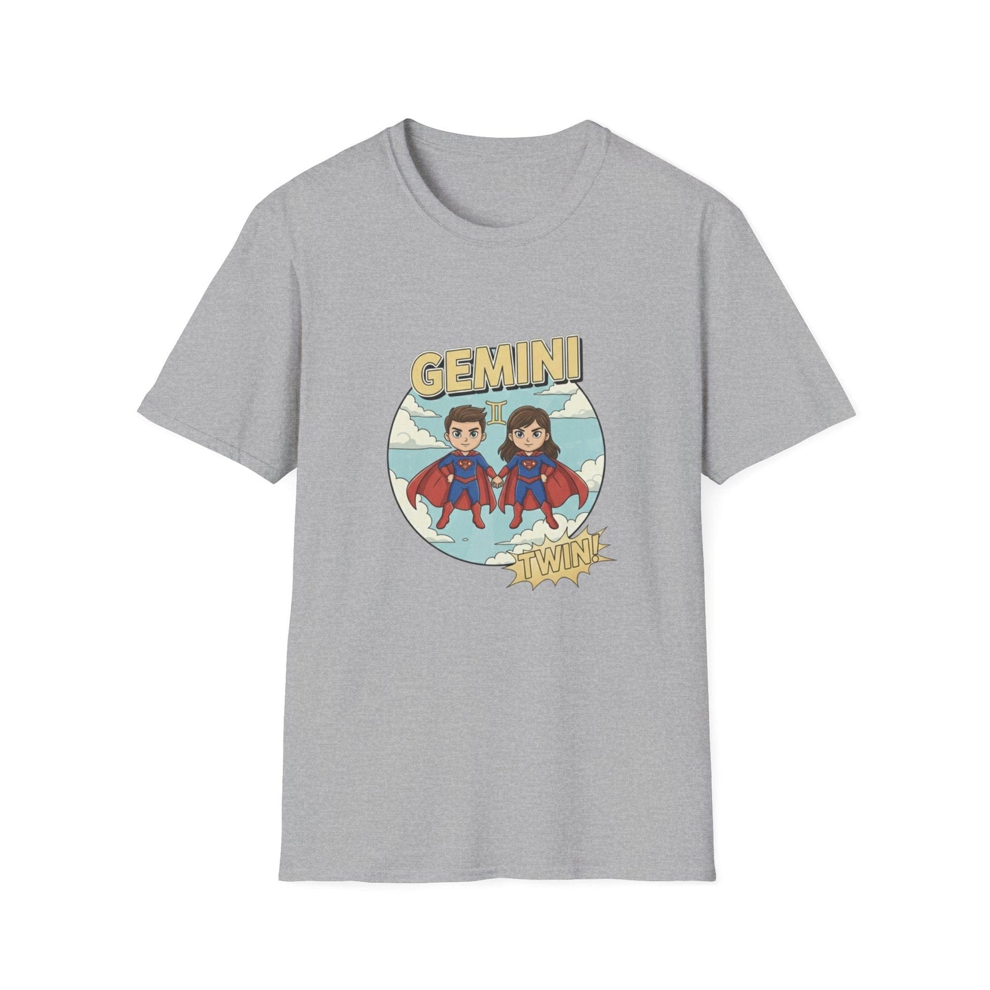 Gemini Zodiac T-Shirt — Cute Twin Superhero Horoscope Tee - That Should Be on a T-Shirt