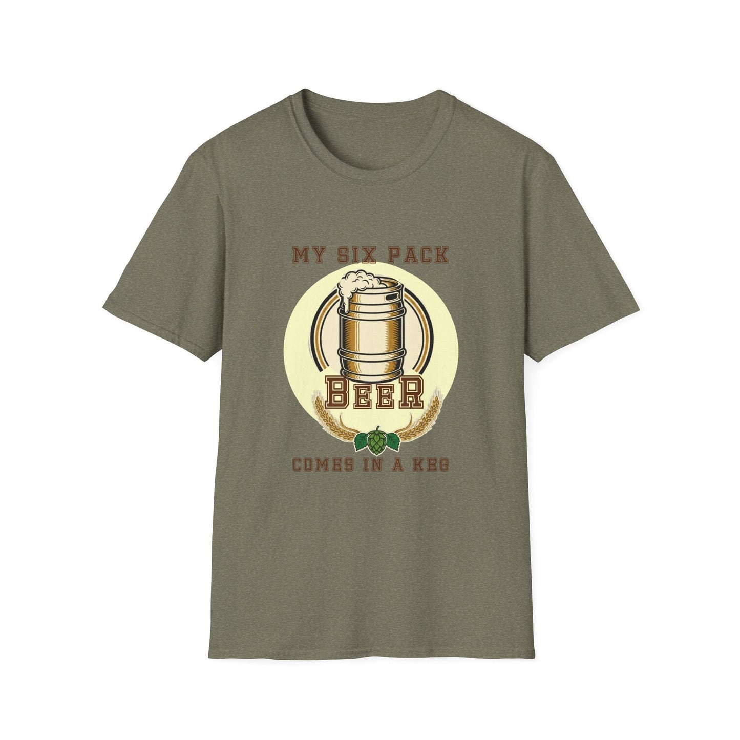 "My Six Pack Comes In A Keg" Funny Beer T-Shirt