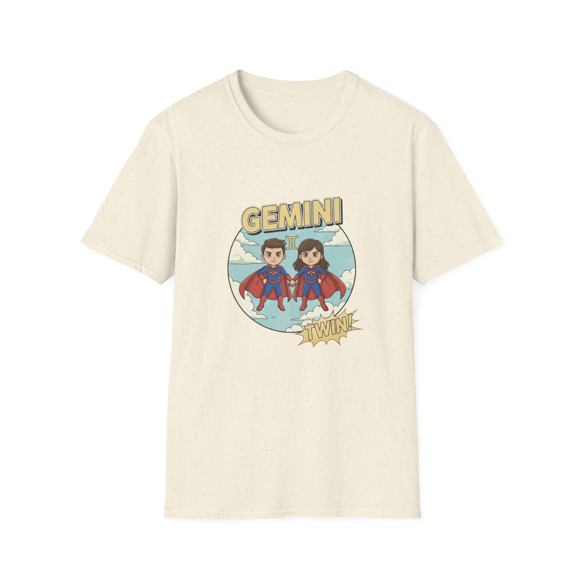 Gemini Zodiac T-Shirt — Cute Twin Superhero Horoscope Tee - That Should Be on a T-Shirt
