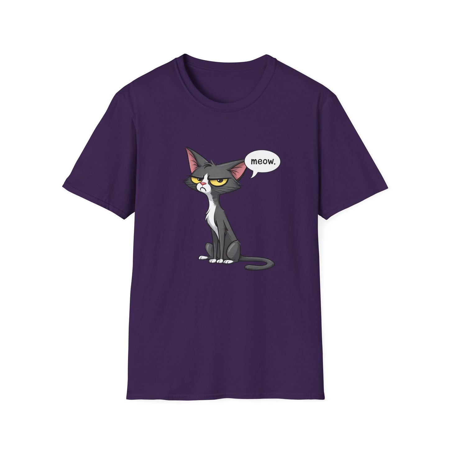 Grumpy Cat "Meow" Graphic T-Shirt - Sassy Cat Tee - That Should Be on a T-Shirt