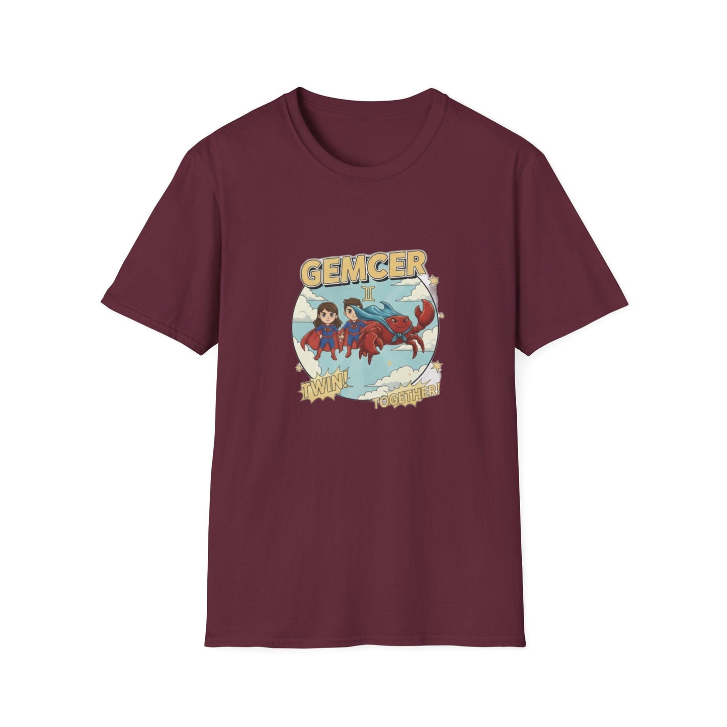 Gemcer "Twin Together" Gemini-Cancer Cusp Superhero T-Shirt - That Should Be on a T-Shirt